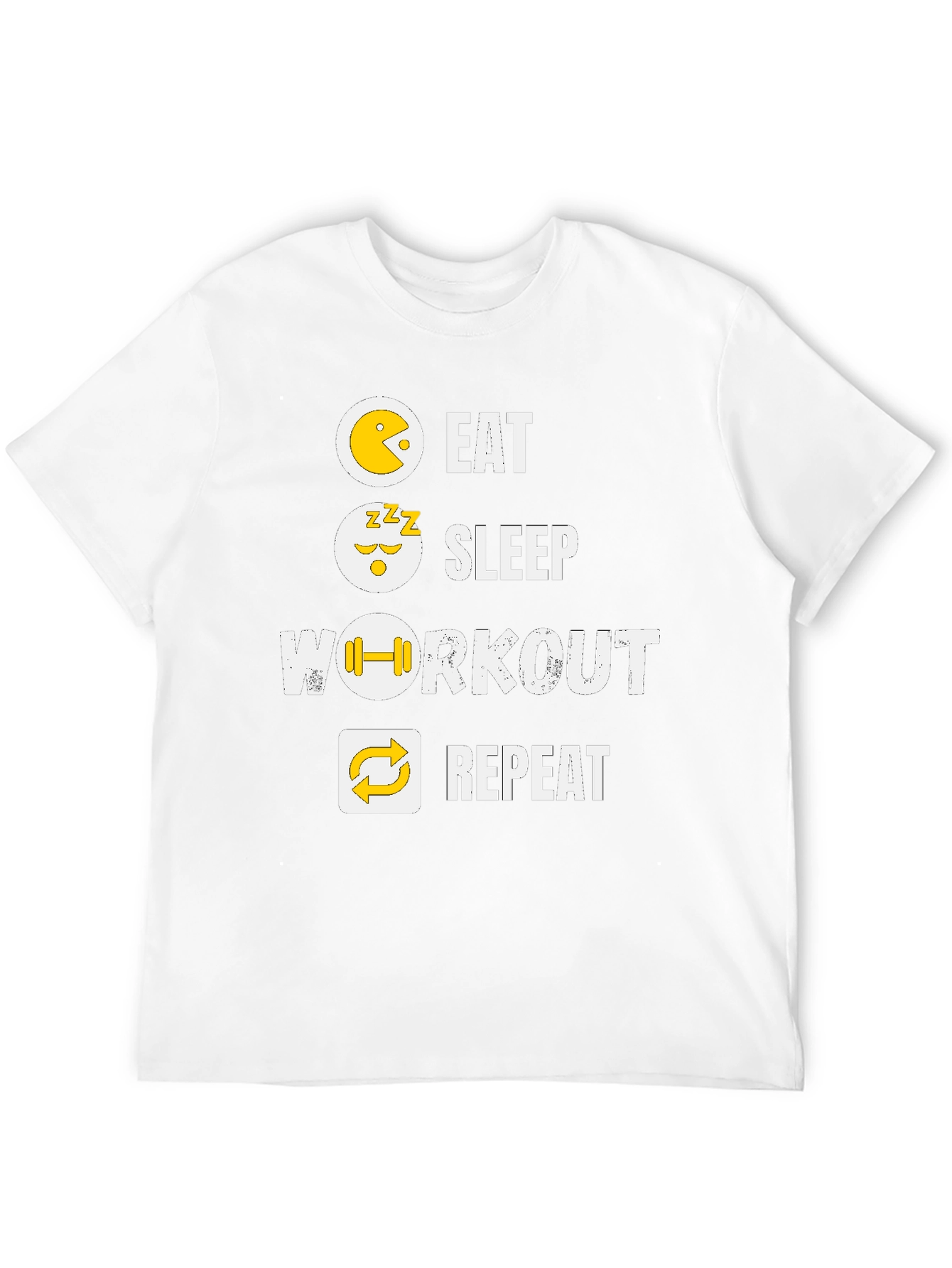 Eat Sleep Workout Repeat Black Graphic Tee