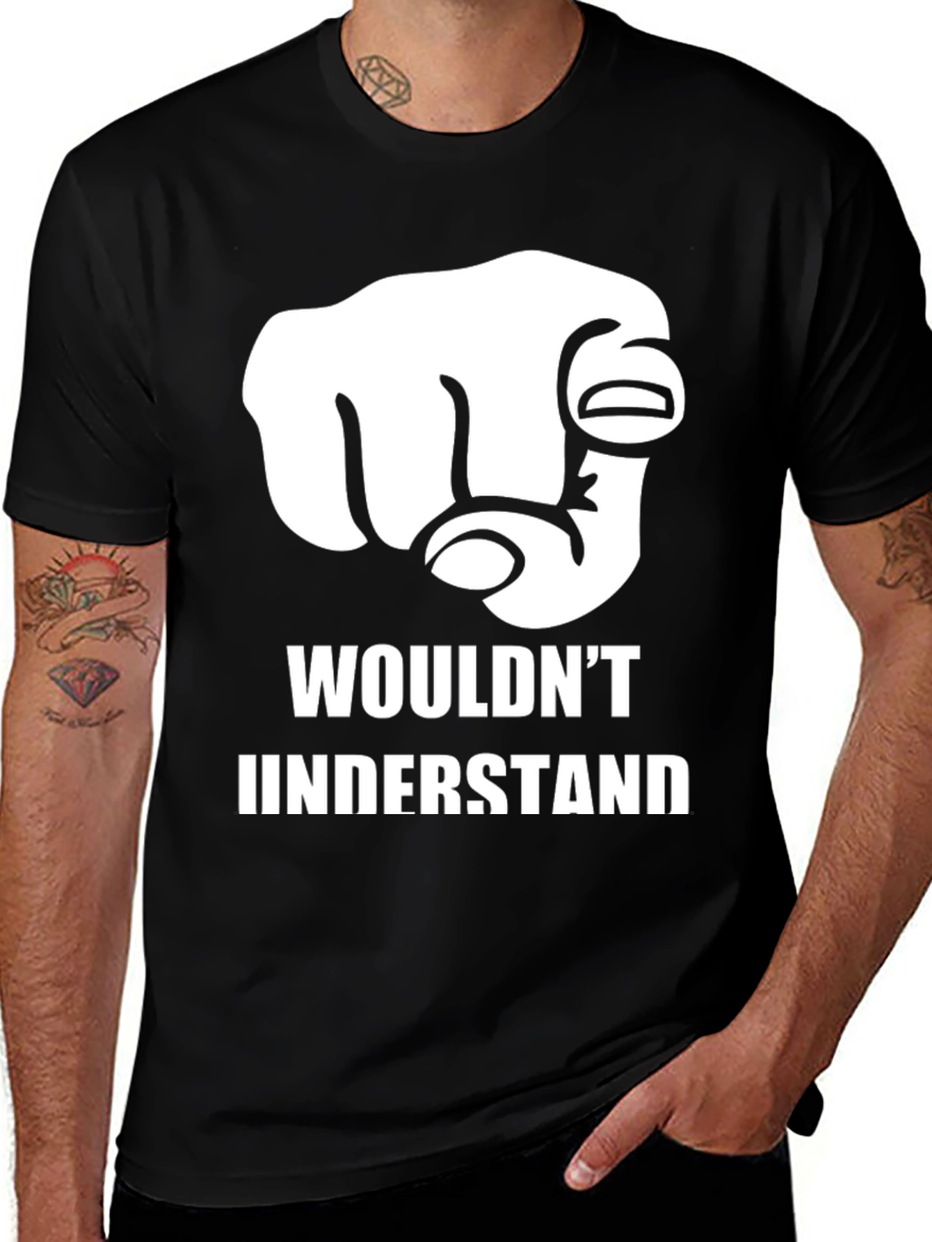 Wouldnt Understand Pointing Hand Graphic T-Shirt