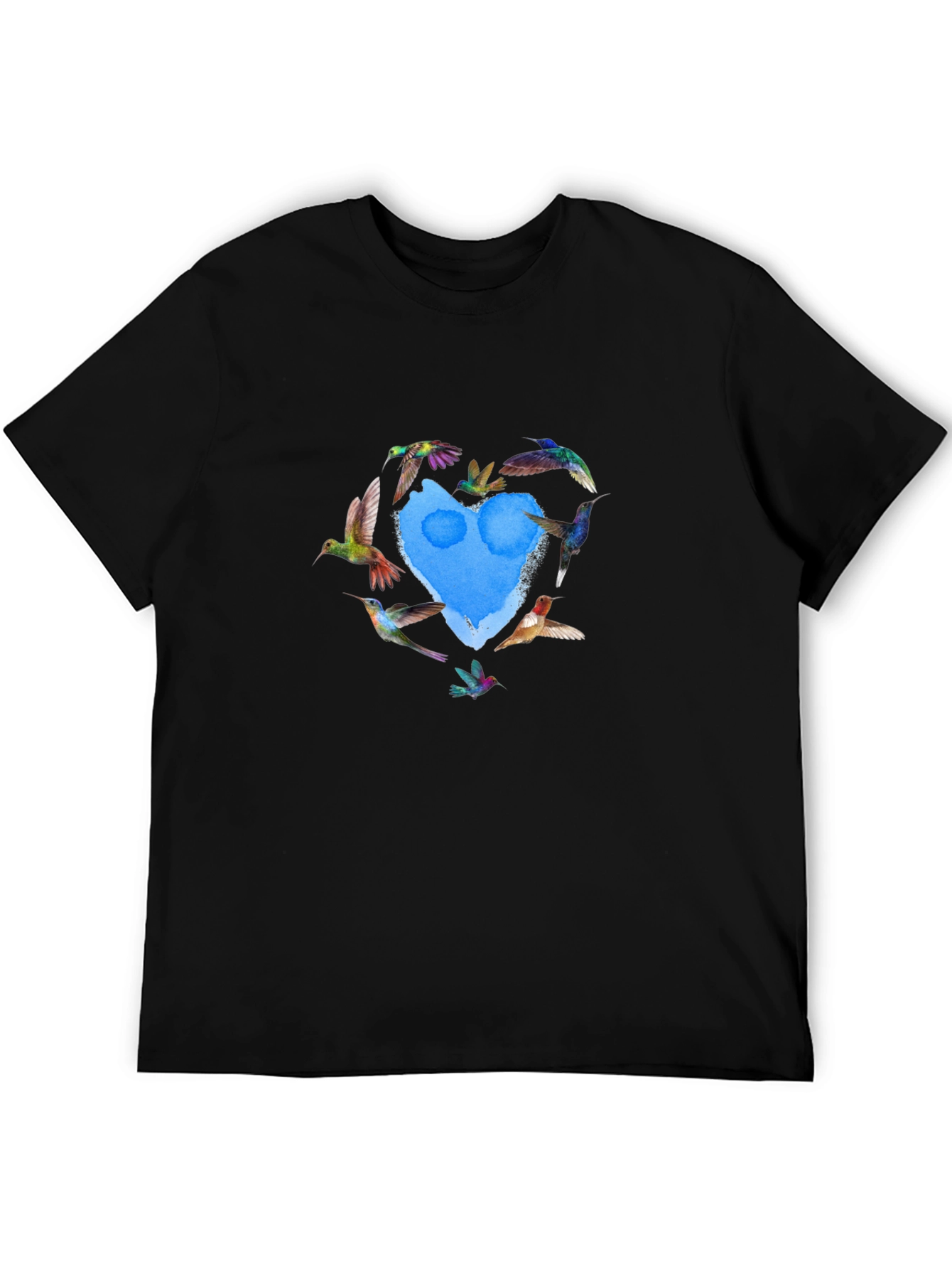 Hummingbird Heart Graphic Tee - Black