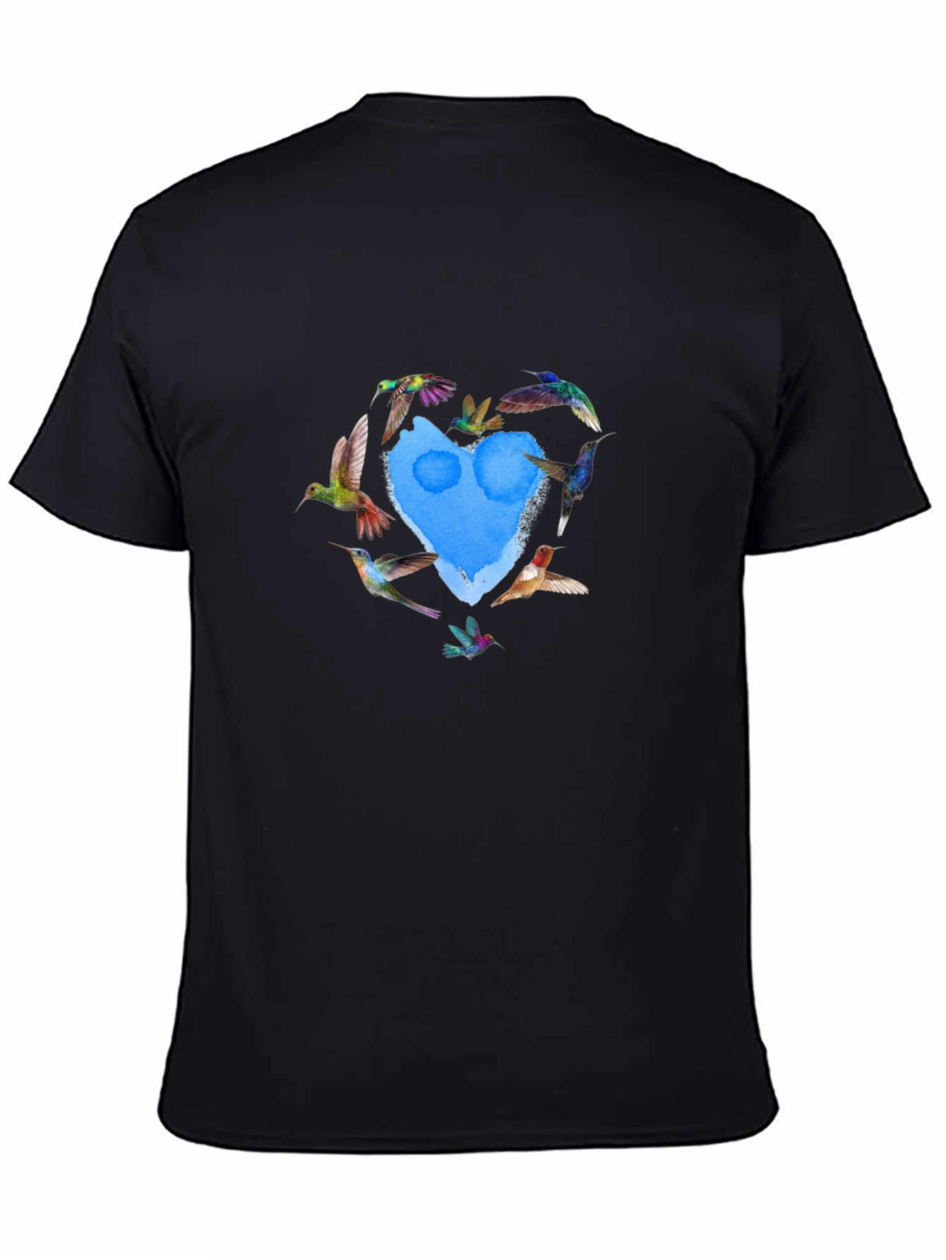 Hummingbird Heart Graphic Tee - Black