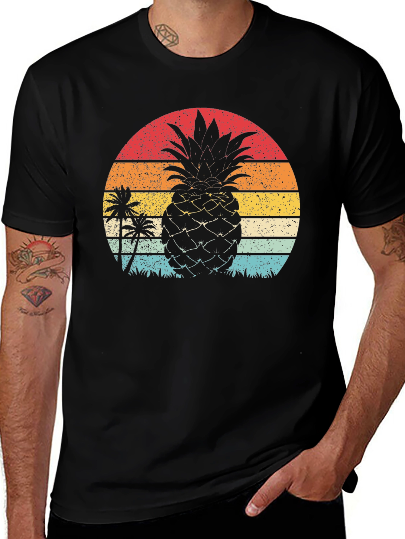 Retro Pineapple Sunset T-Shirt