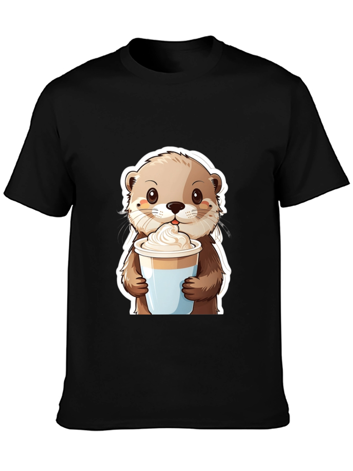 Cute Otter Coffee Graphic T-Shirt