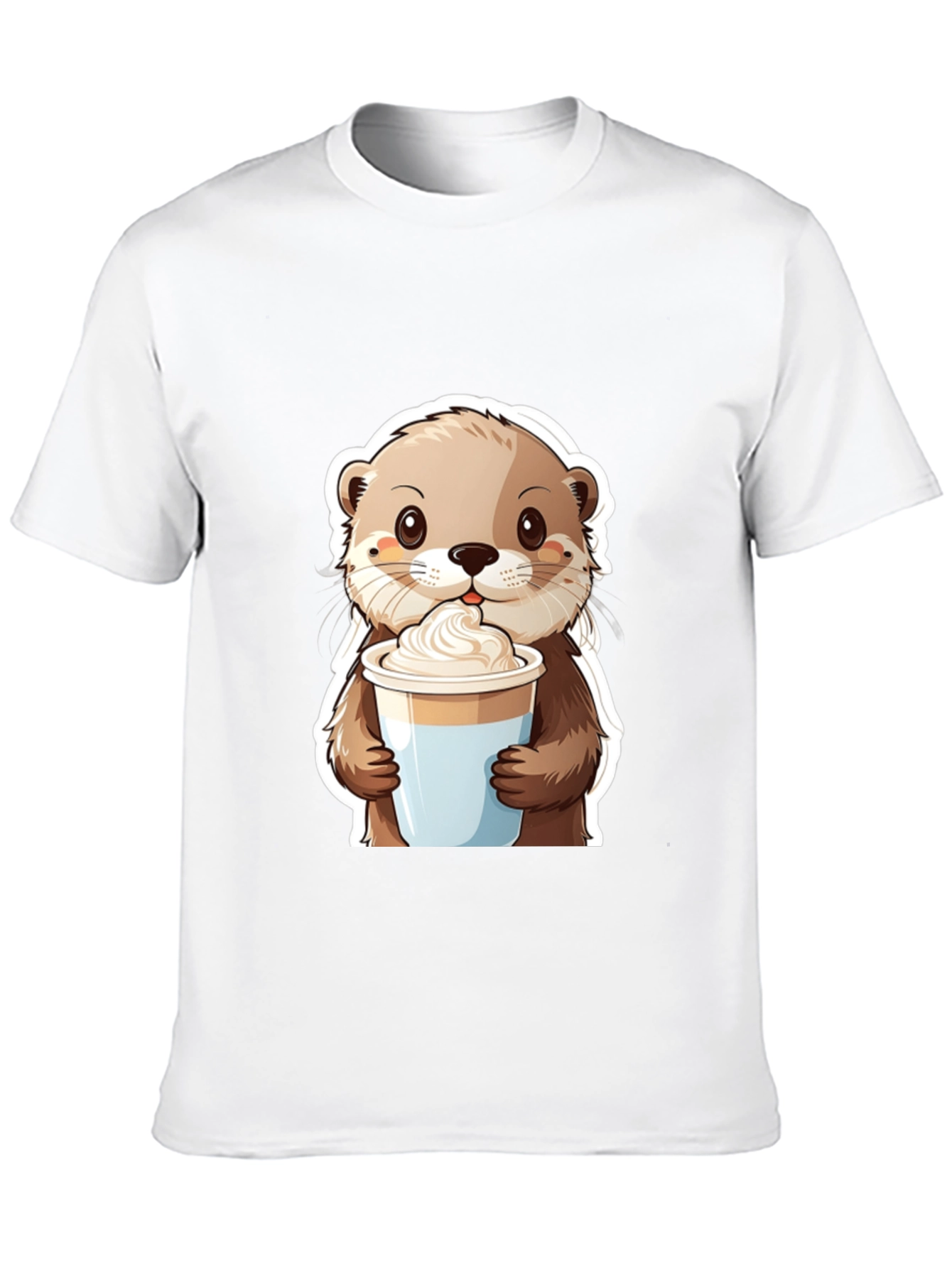 Cute Otter Coffee Graphic T-Shirt