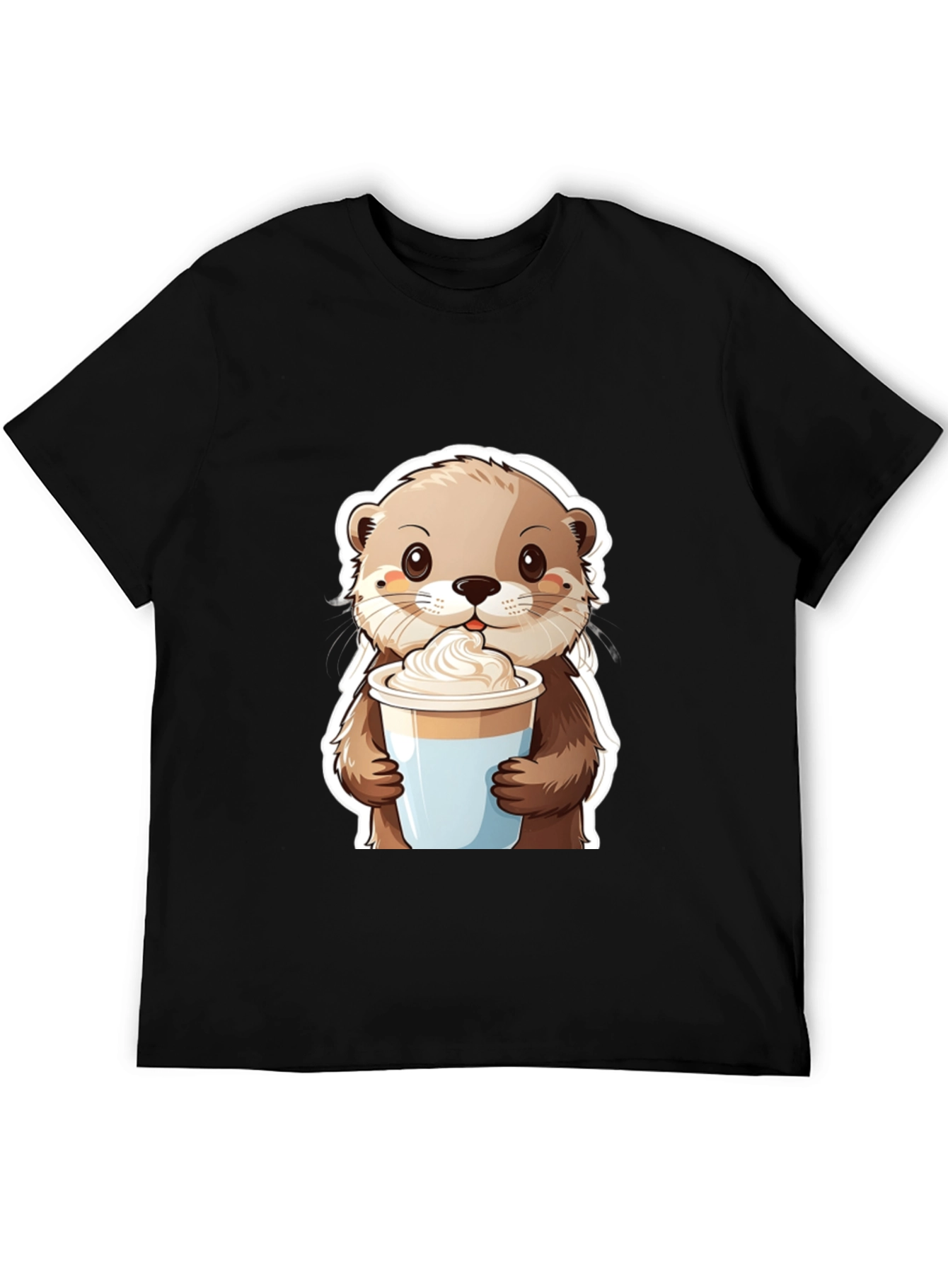 Cute Otter Coffee Graphic T-Shirt
