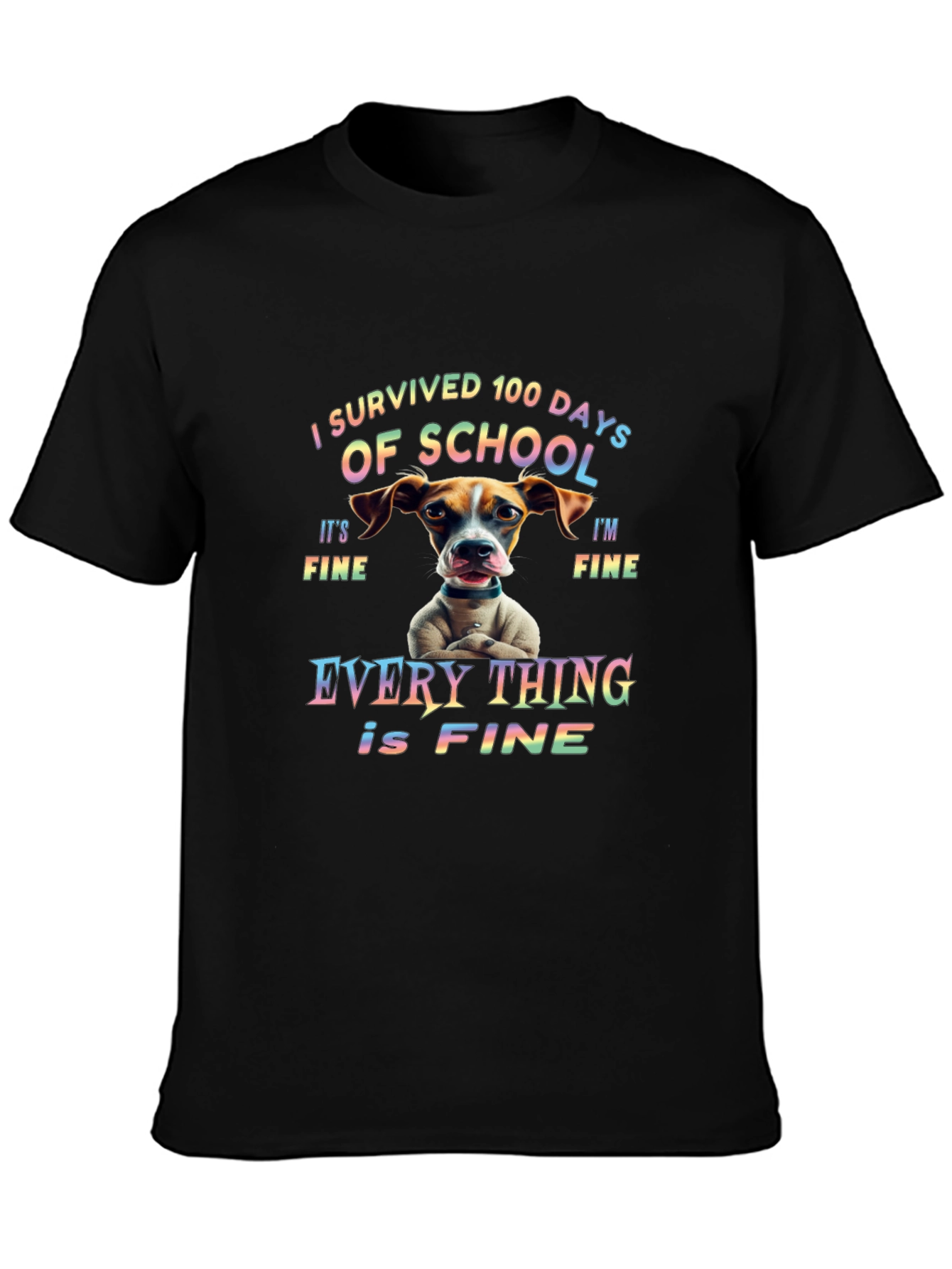 I Survived 100 Days of School Dog T-Shirt