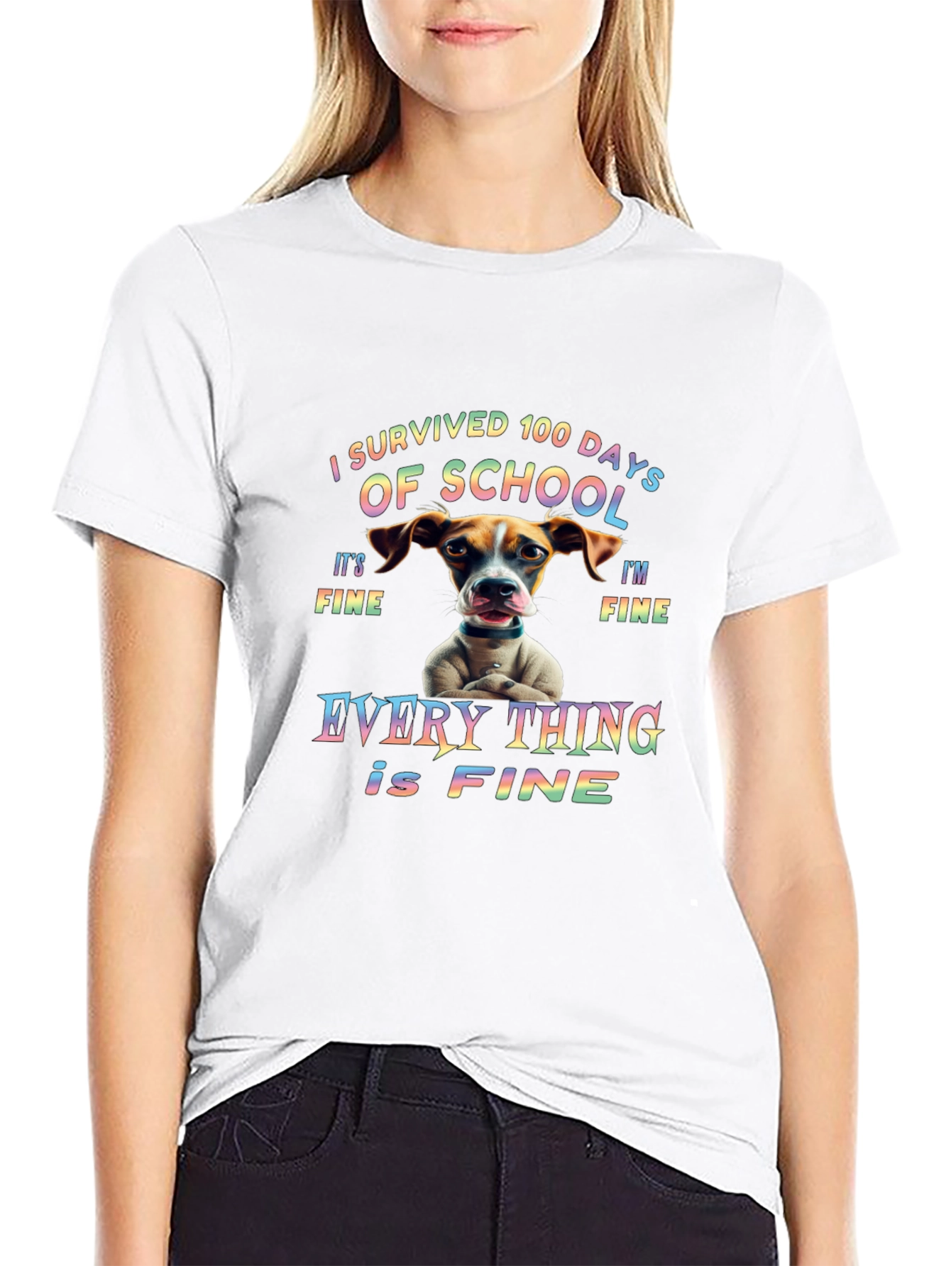 I Survived 100 Days of School Dog T-Shirt
