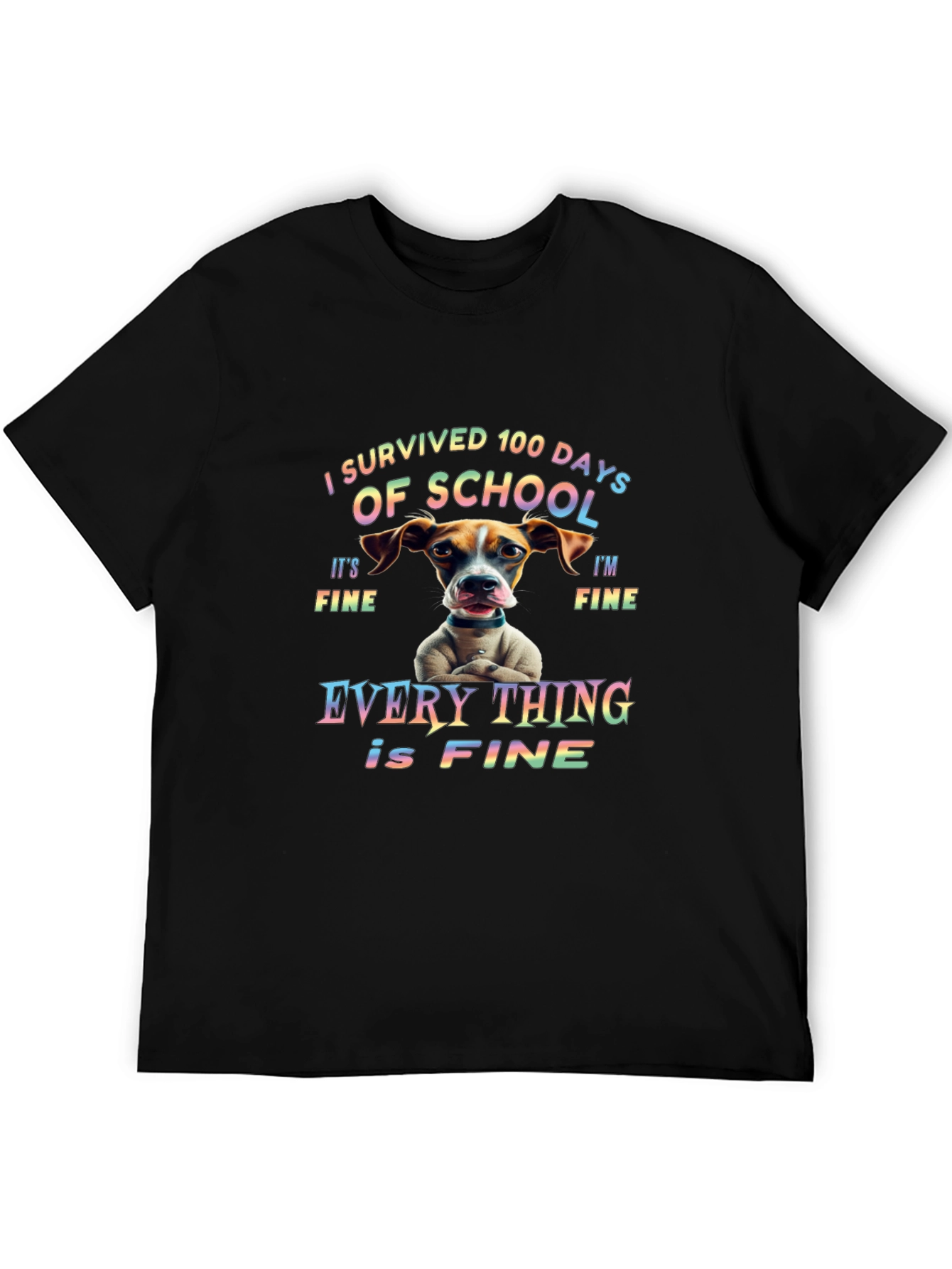 I Survived 100 Days of School Dog T-Shirt