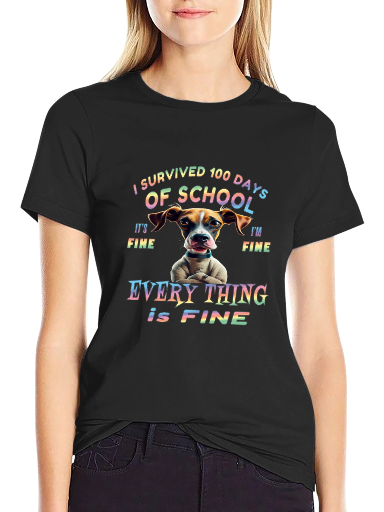 I Survived 100 Days of School Dog T-Shirt