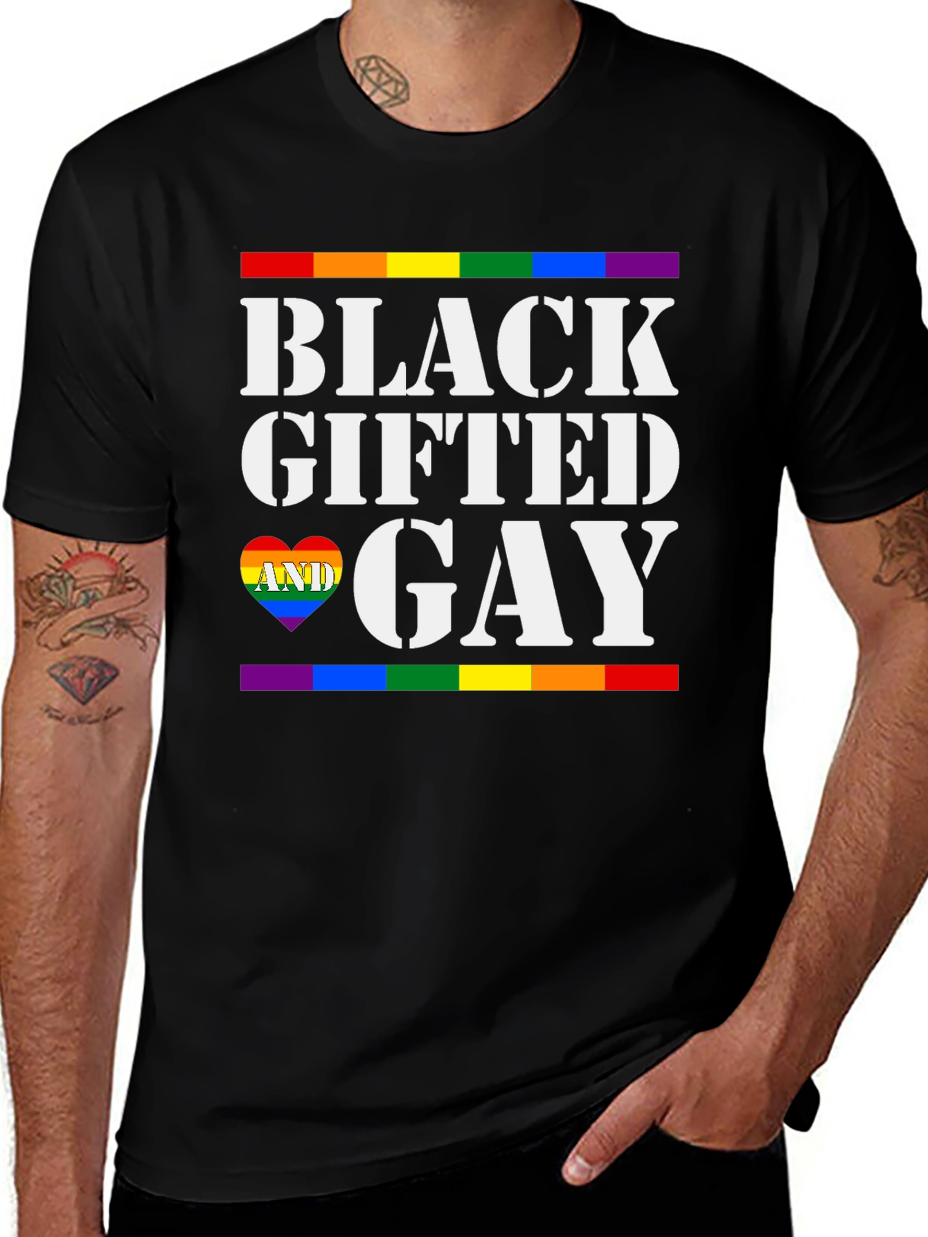 Black Gifted & Gay Pride T-Shirt