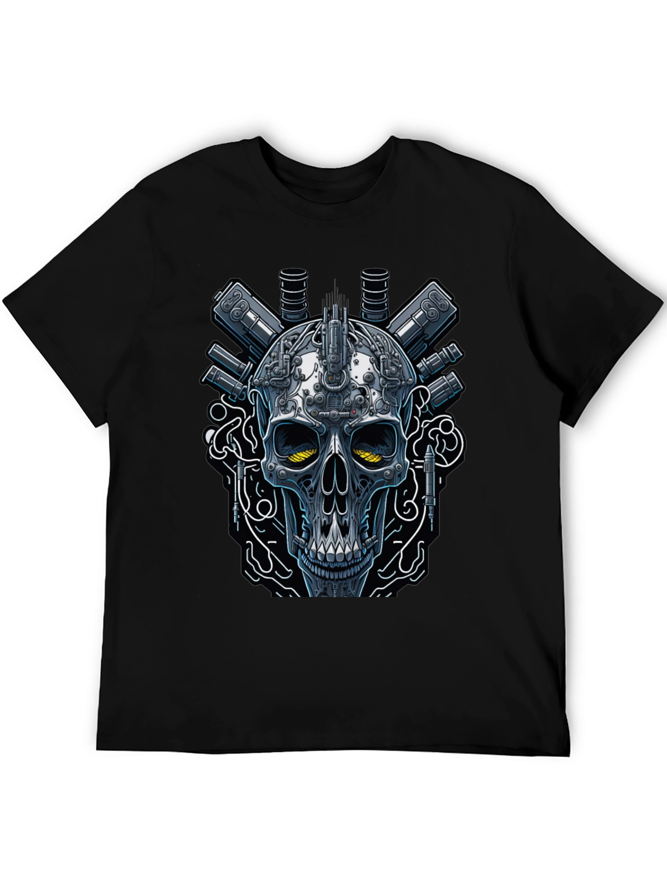 Cyberpunk Skull Graphic T-Shirt - Edgy Streetwear