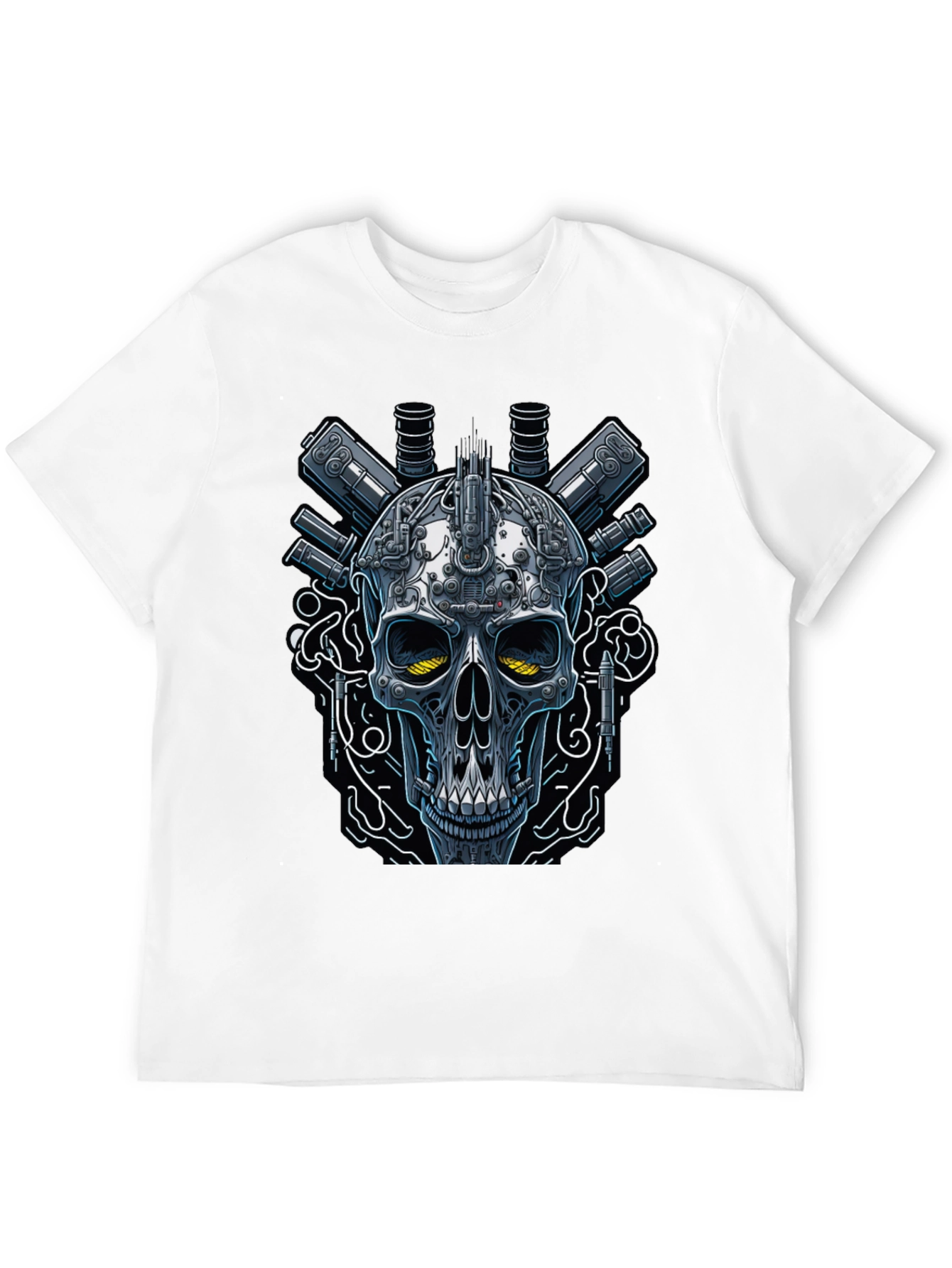 Cyberpunk Skull Graphic T-Shirt - Edgy Streetwear