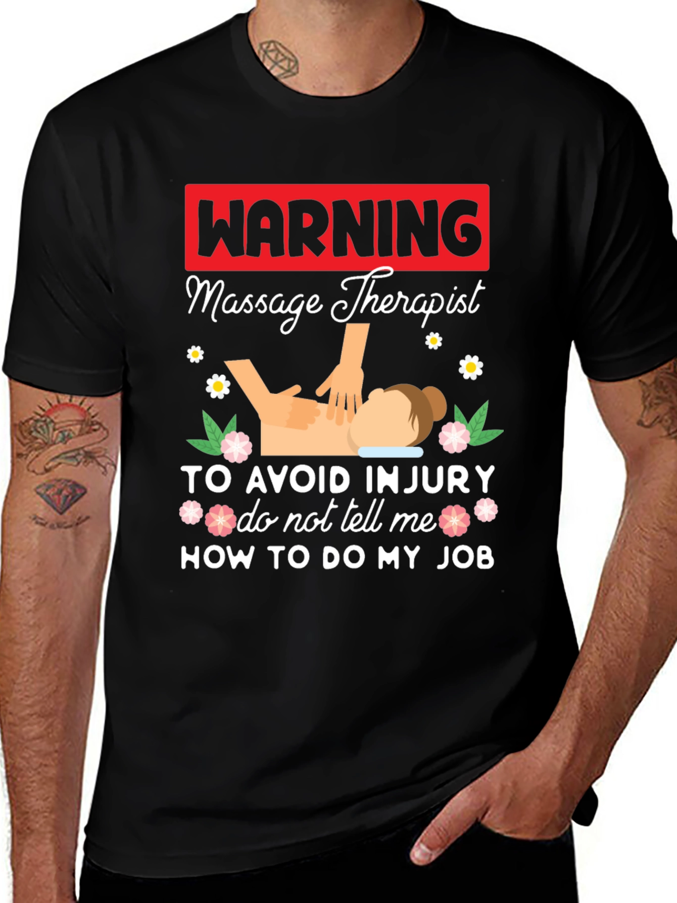 Warning Massage Therapist Graphic Tee