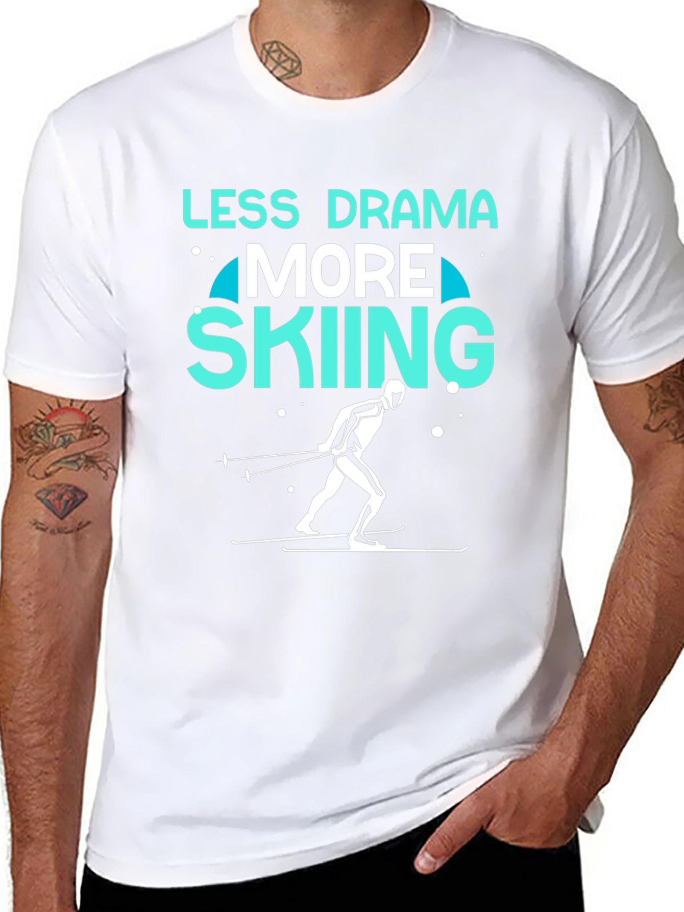 Less Drama More Skiing Graphic Tee