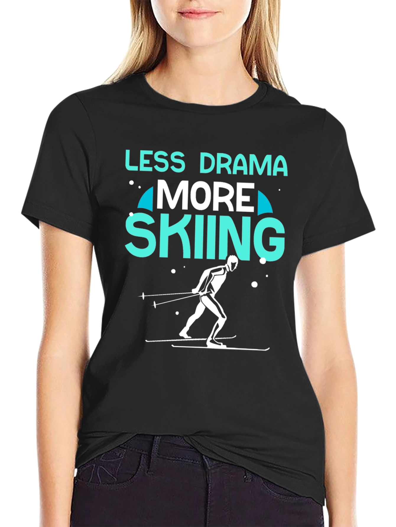 Less Drama More Skiing Graphic Tee