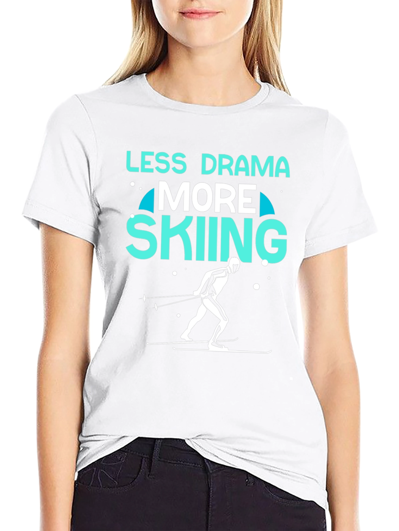 Less Drama More Skiing Graphic Tee