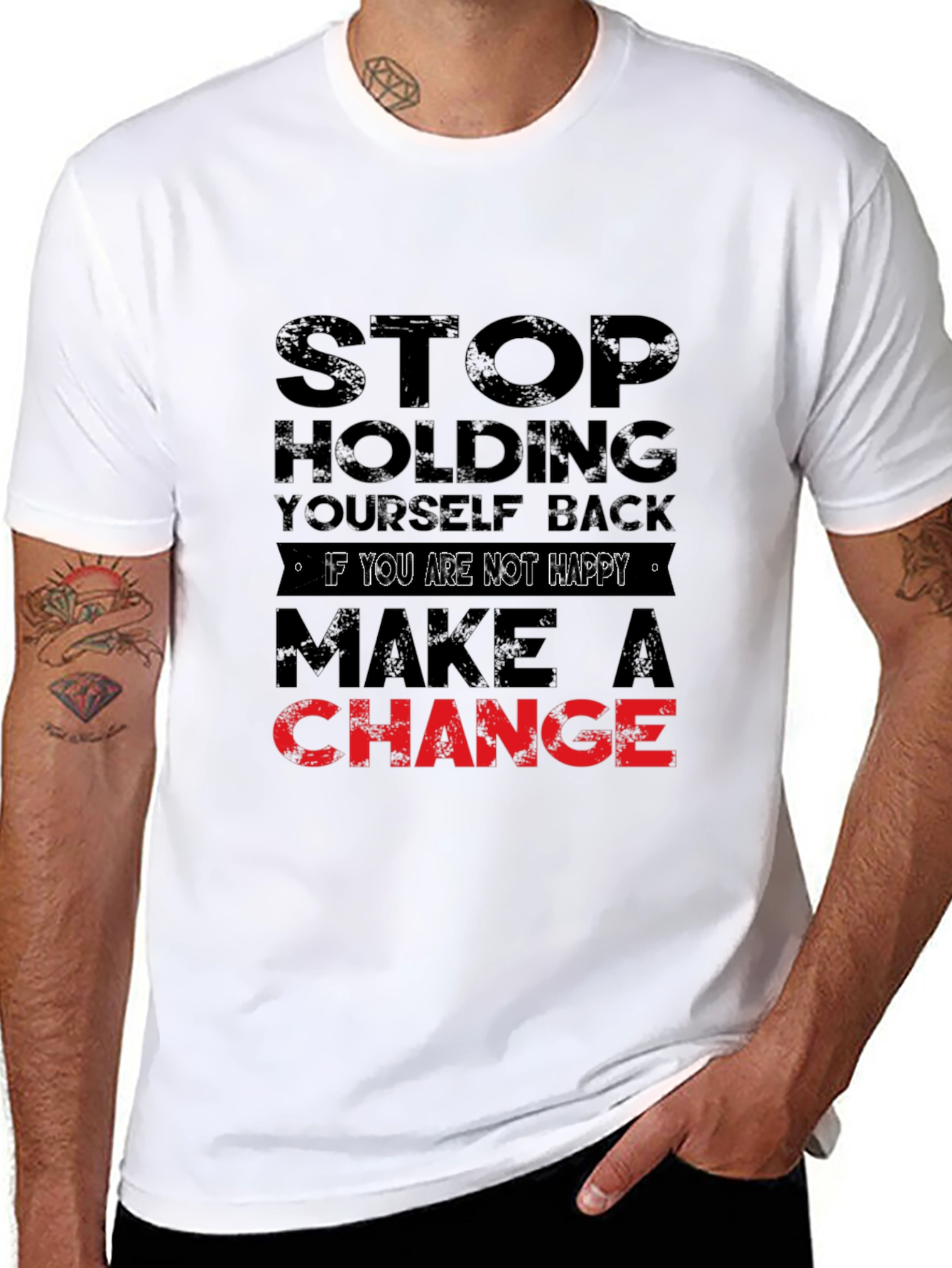 Motivational Graphic Tee - Stop Holding Back T-Shirt