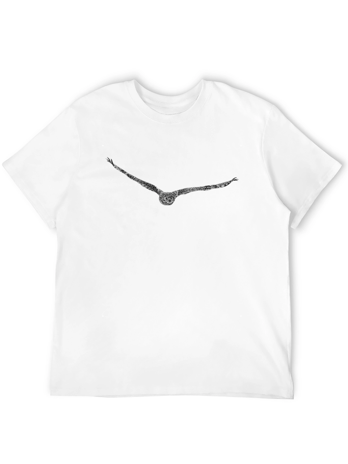 Black T-Shirt with Bird Print