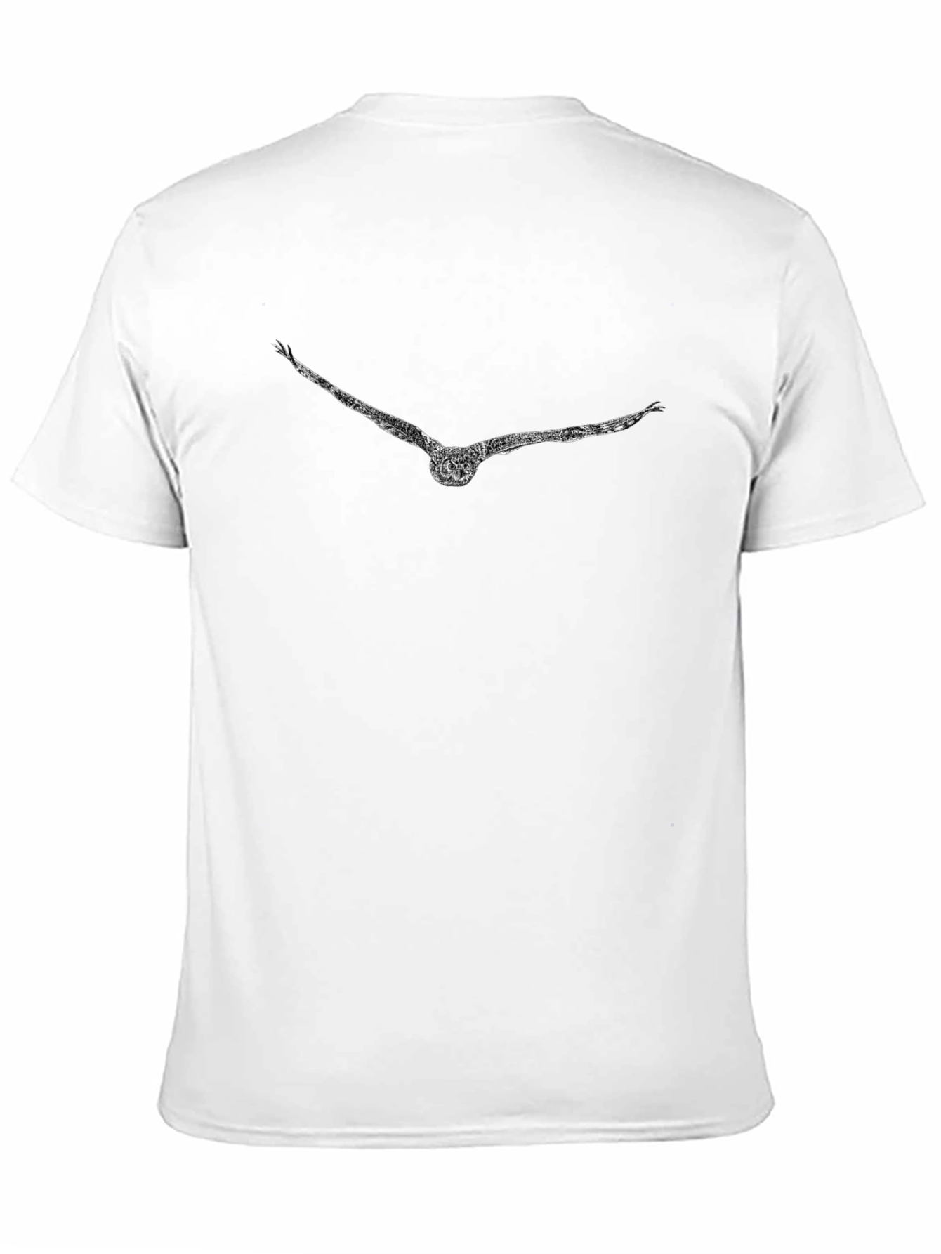 Black T-Shirt with Bird Print