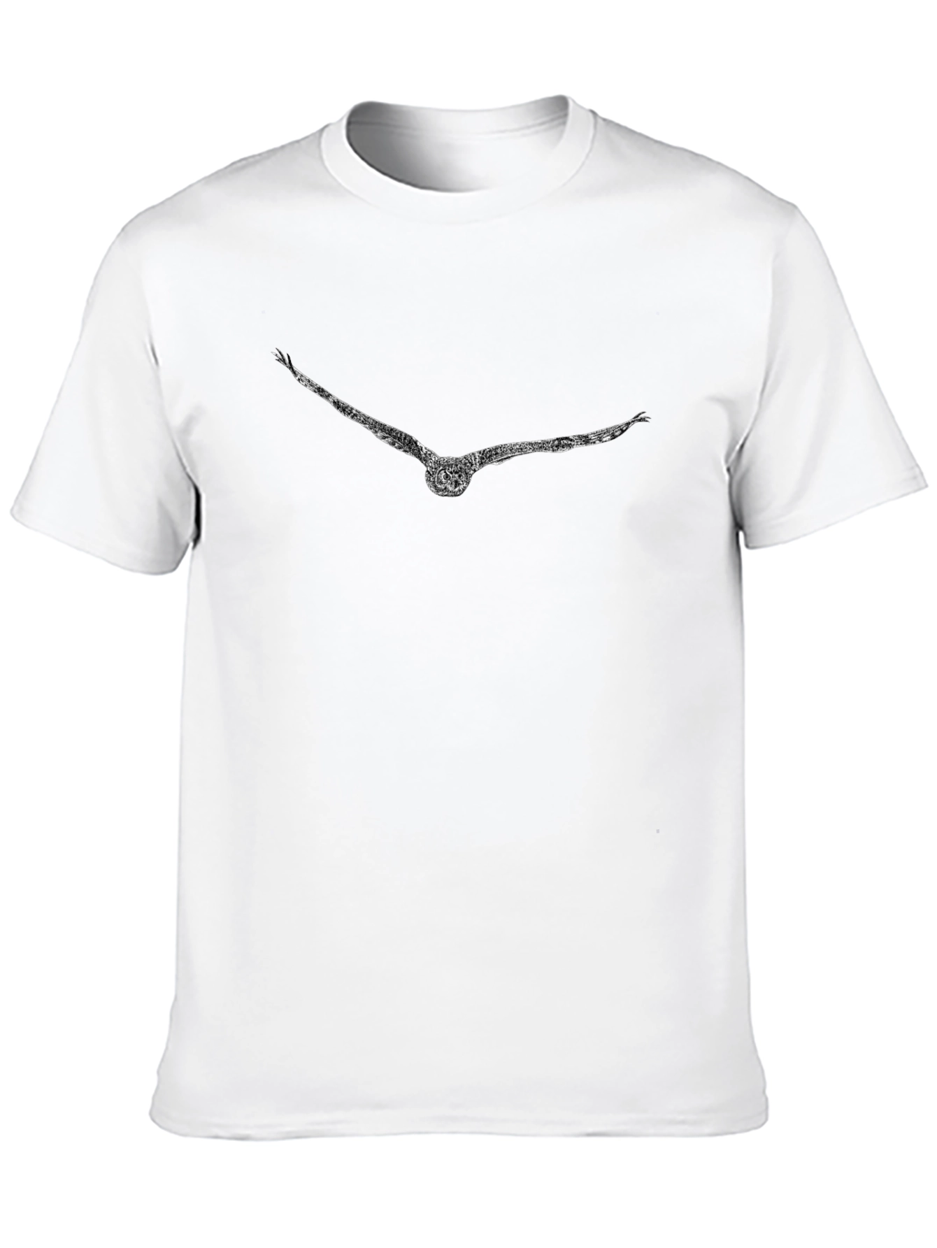 Black T-Shirt with Bird Print