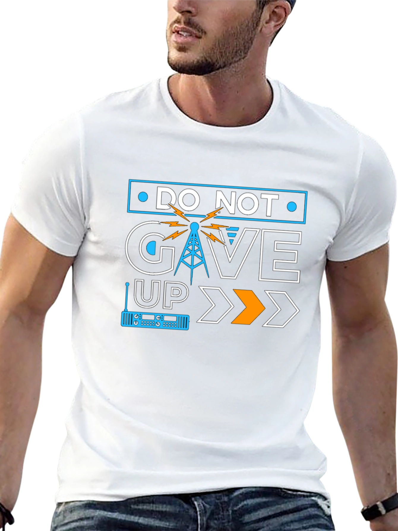 Do Not Give Up T-Shirt: Motivational Ham Radio Design