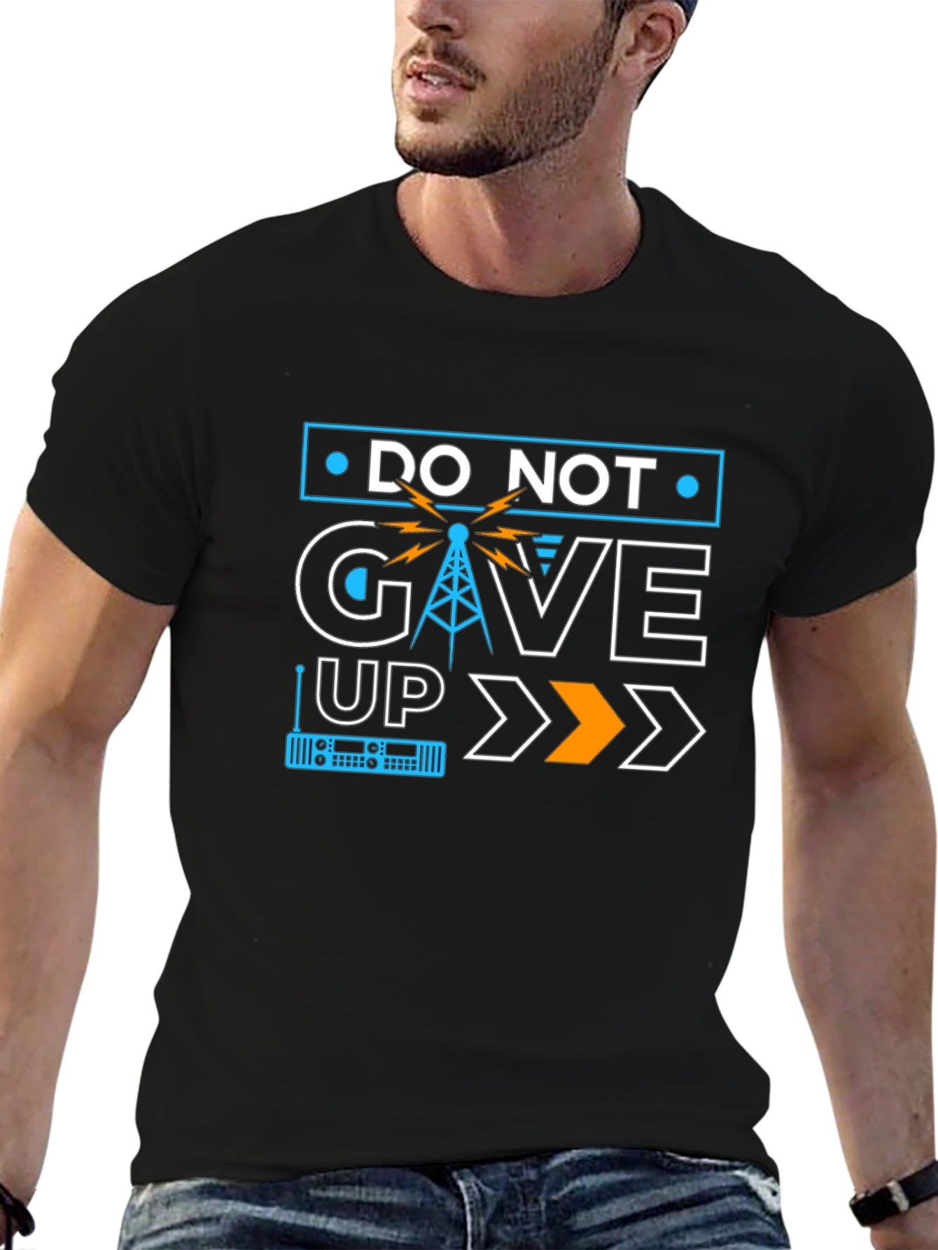 Do Not Give Up T-Shirt: Motivational Ham Radio Design