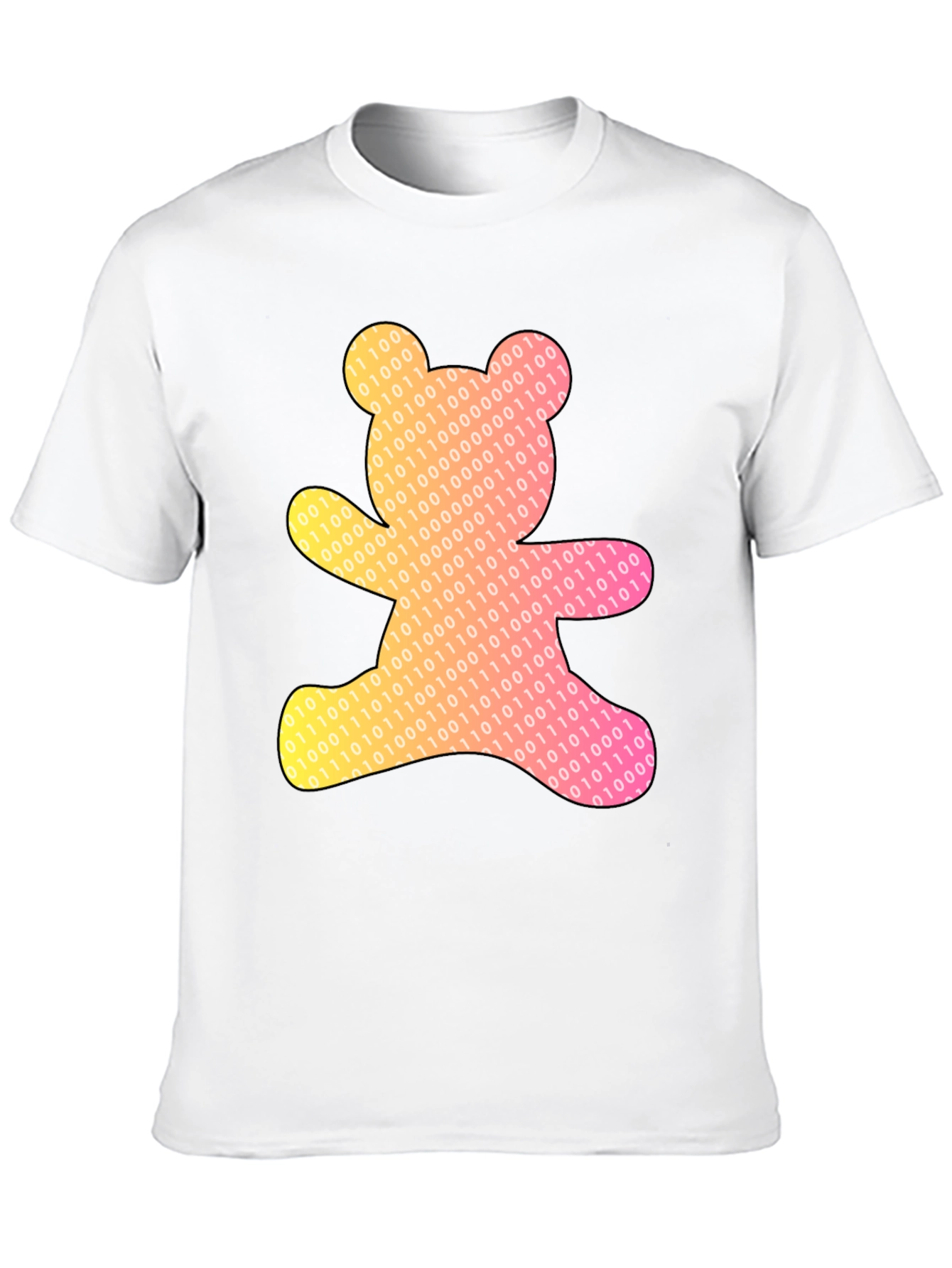 Binary Bear Graphic T-Shirt - Black Cotton Tee