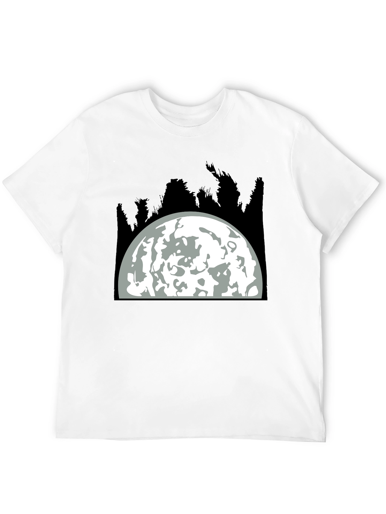 Moon Graphic Tee - Black Cotton Blend