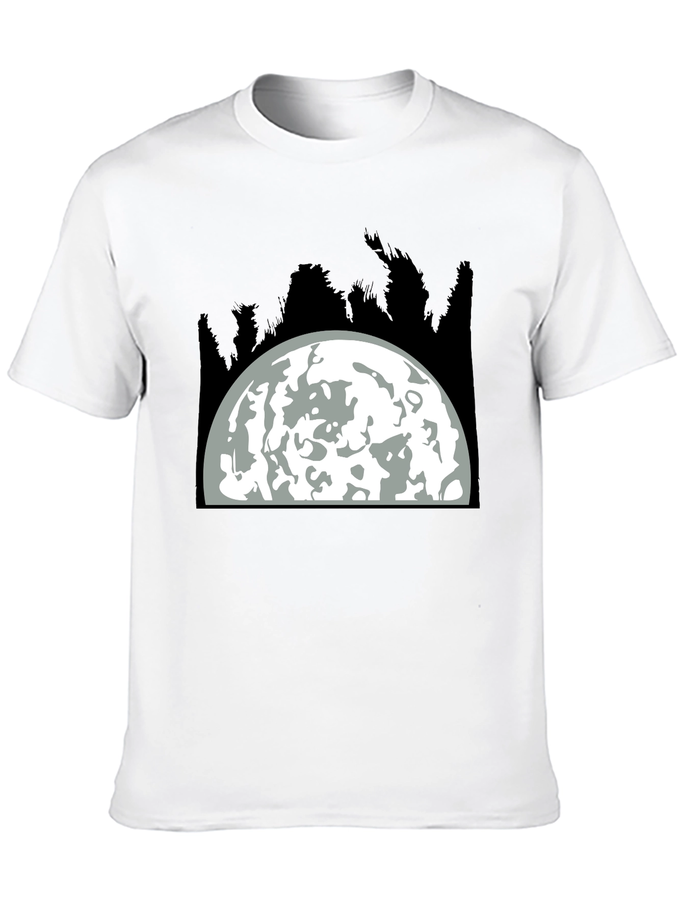 Moon Graphic Tee - Black Cotton Blend