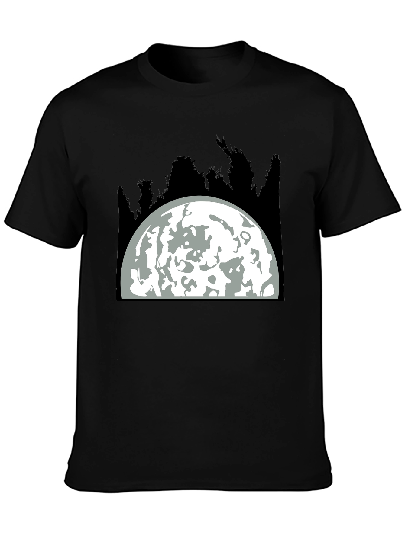 Moon Graphic Tee - Black Cotton Blend