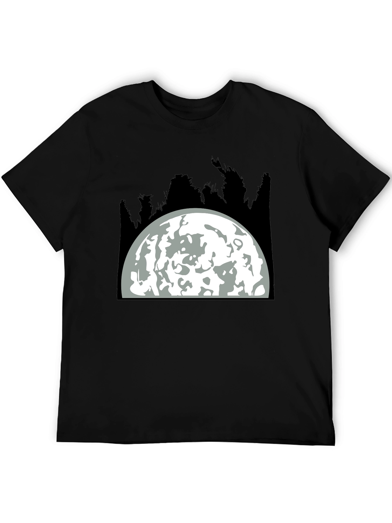 Moon Graphic Tee - Black Cotton Blend
