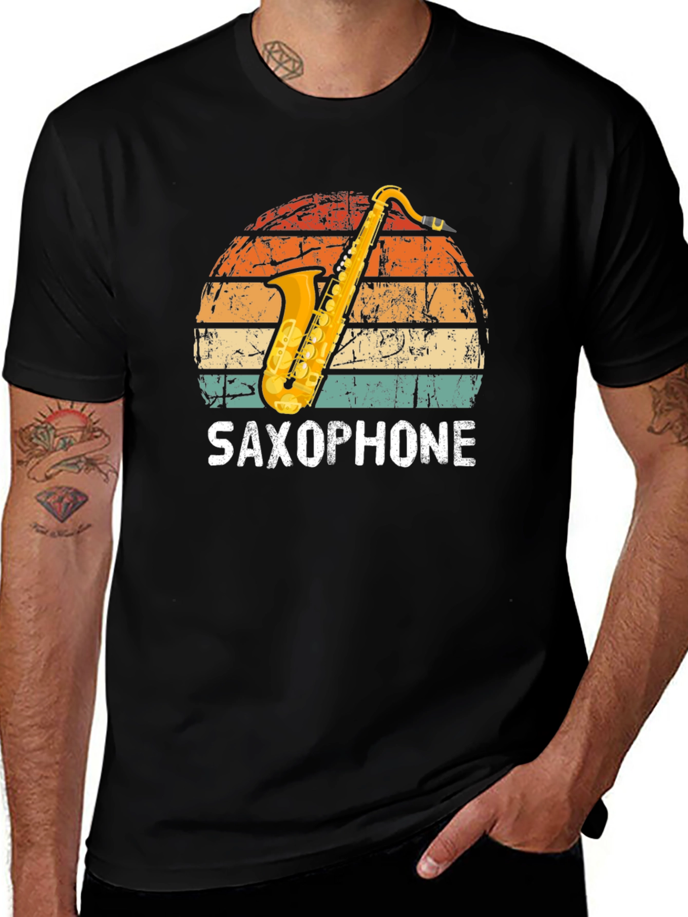 Saxophone Sunset Graphic Tee - Musician T-Shirt