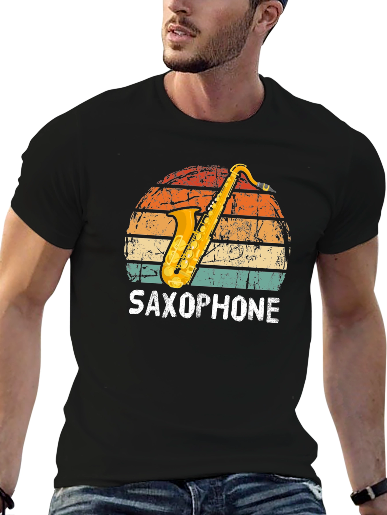 Saxophone Sunset Graphic Tee - Musician T-Shirt