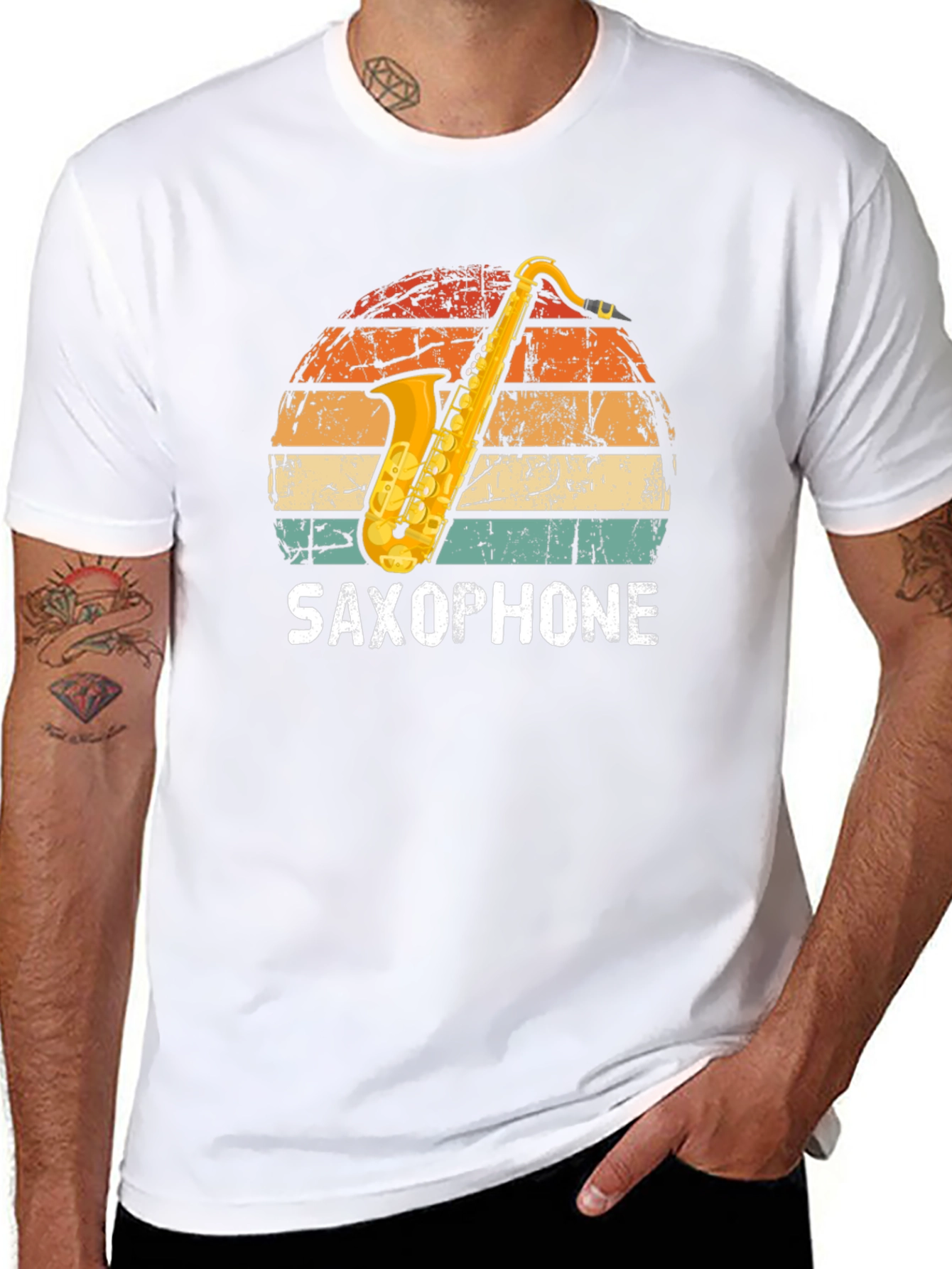 Saxophone Sunset Graphic Tee - Musician T-Shirt
