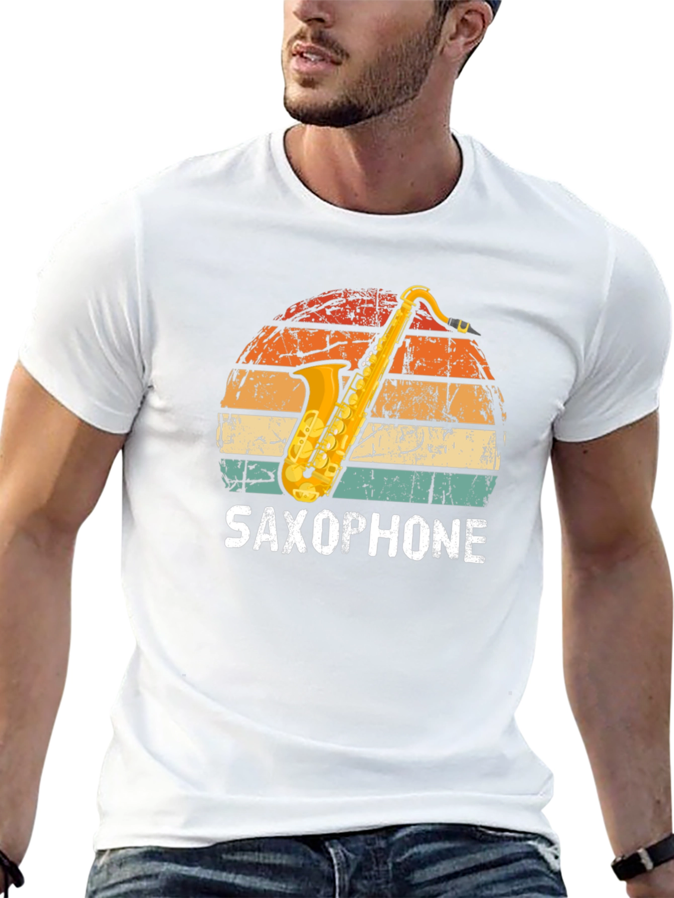 Saxophone Sunset Graphic Tee - Musician T-Shirt