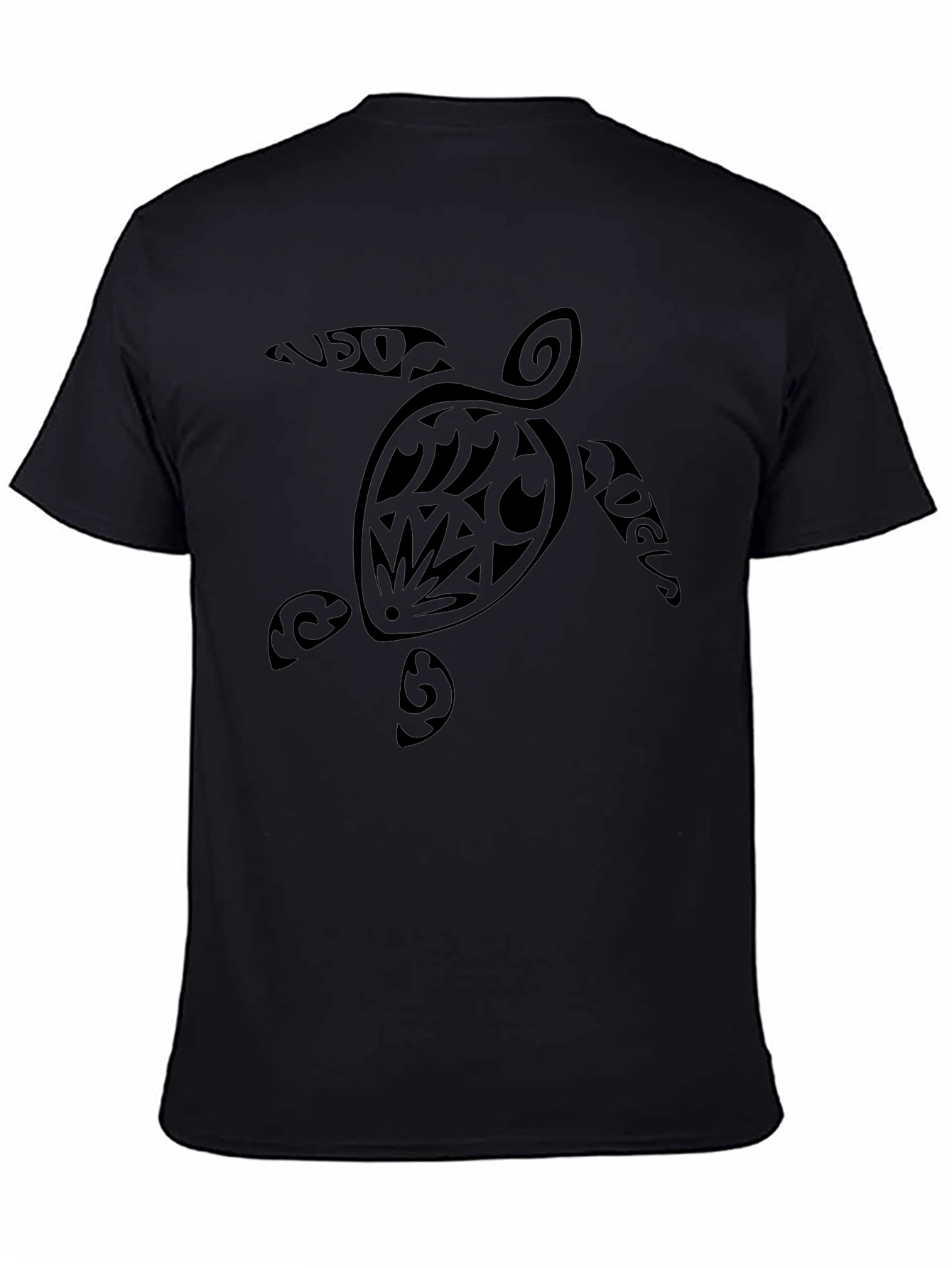 Tribal Sea Turtle Graphic Tee - Black