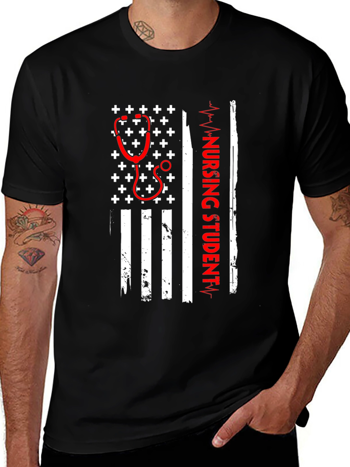 Nursing Student American Flag T-Shirt