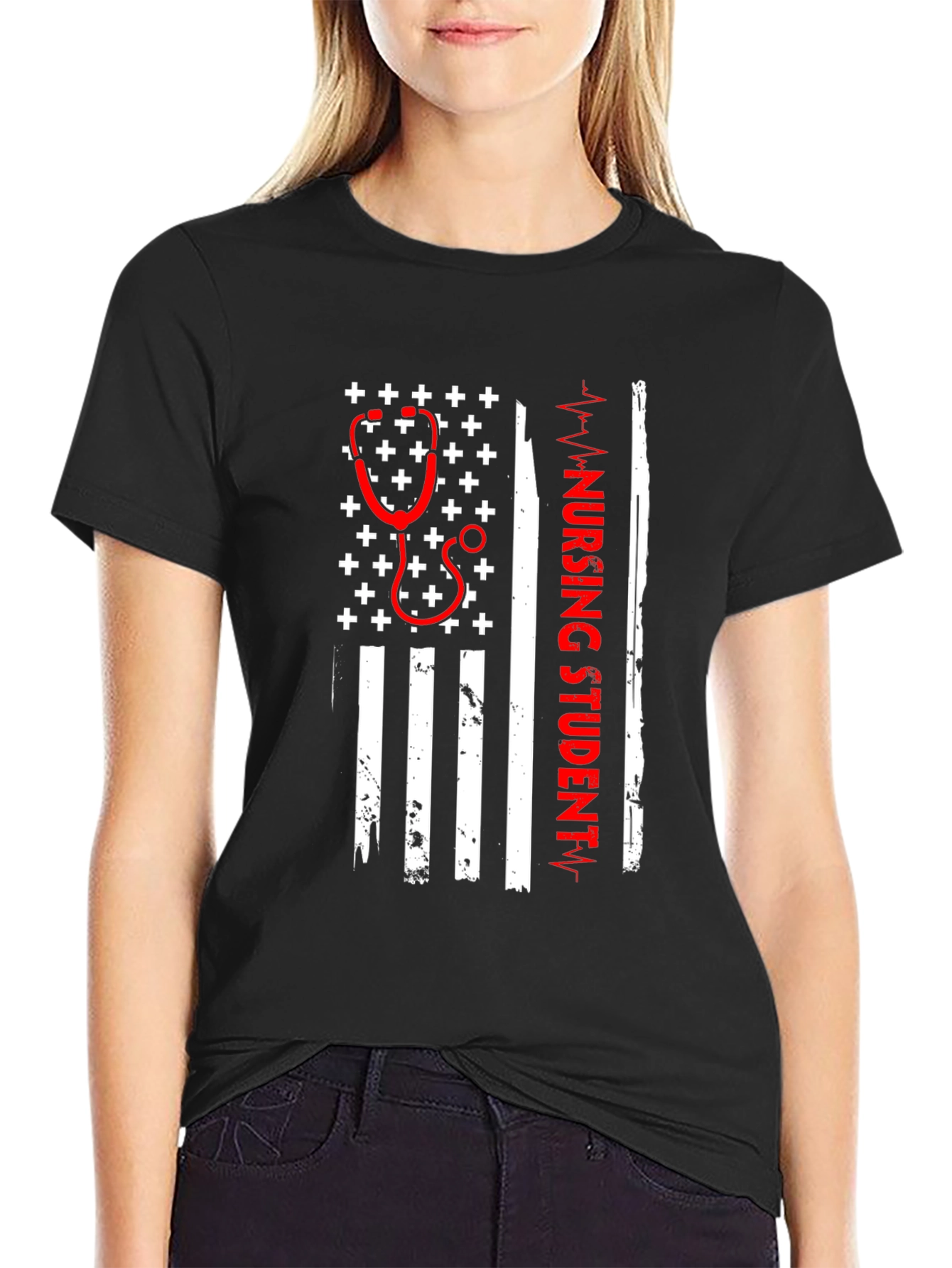 Nursing Student American Flag T-Shirt