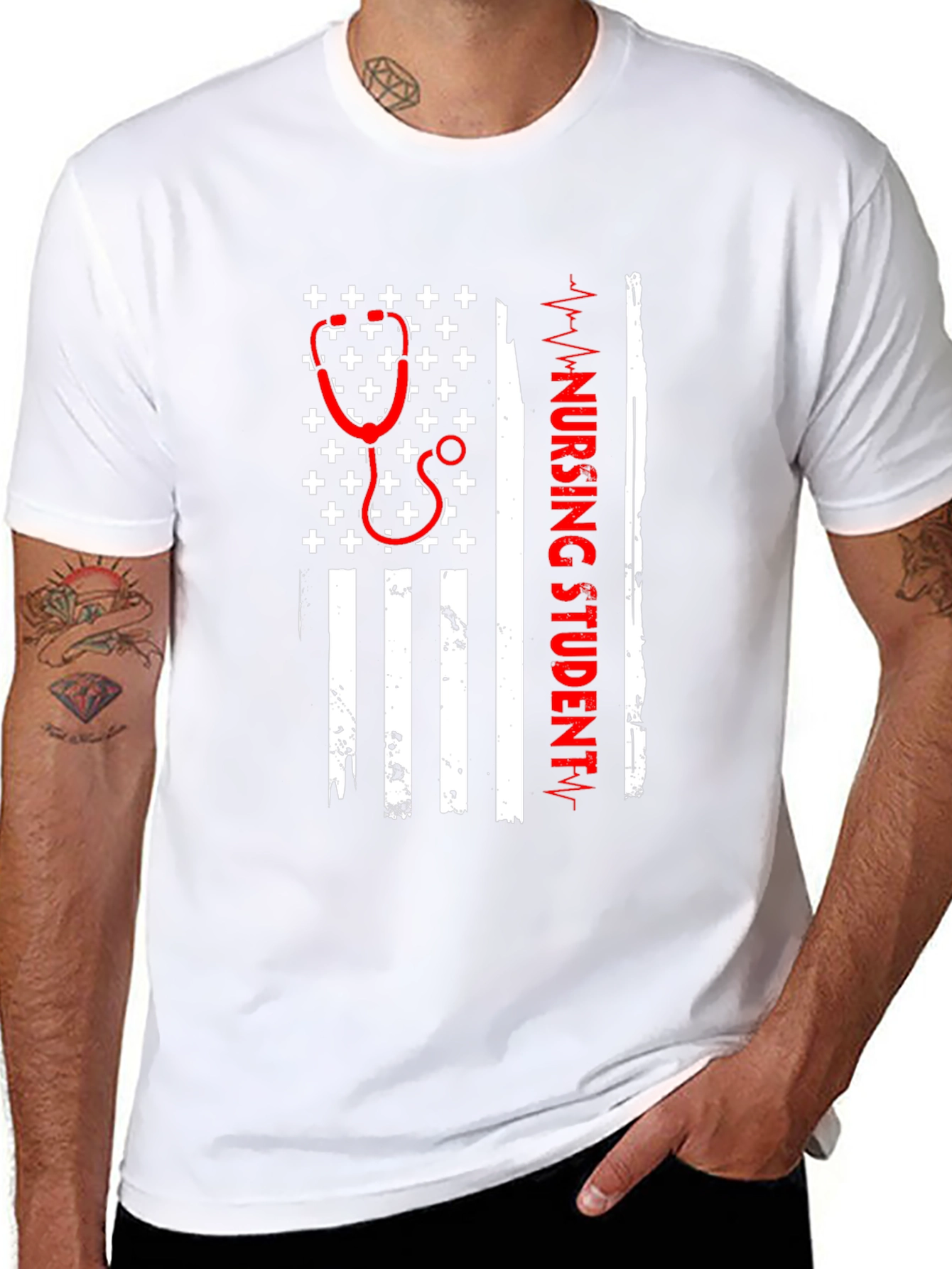 Nursing Student American Flag T-Shirt