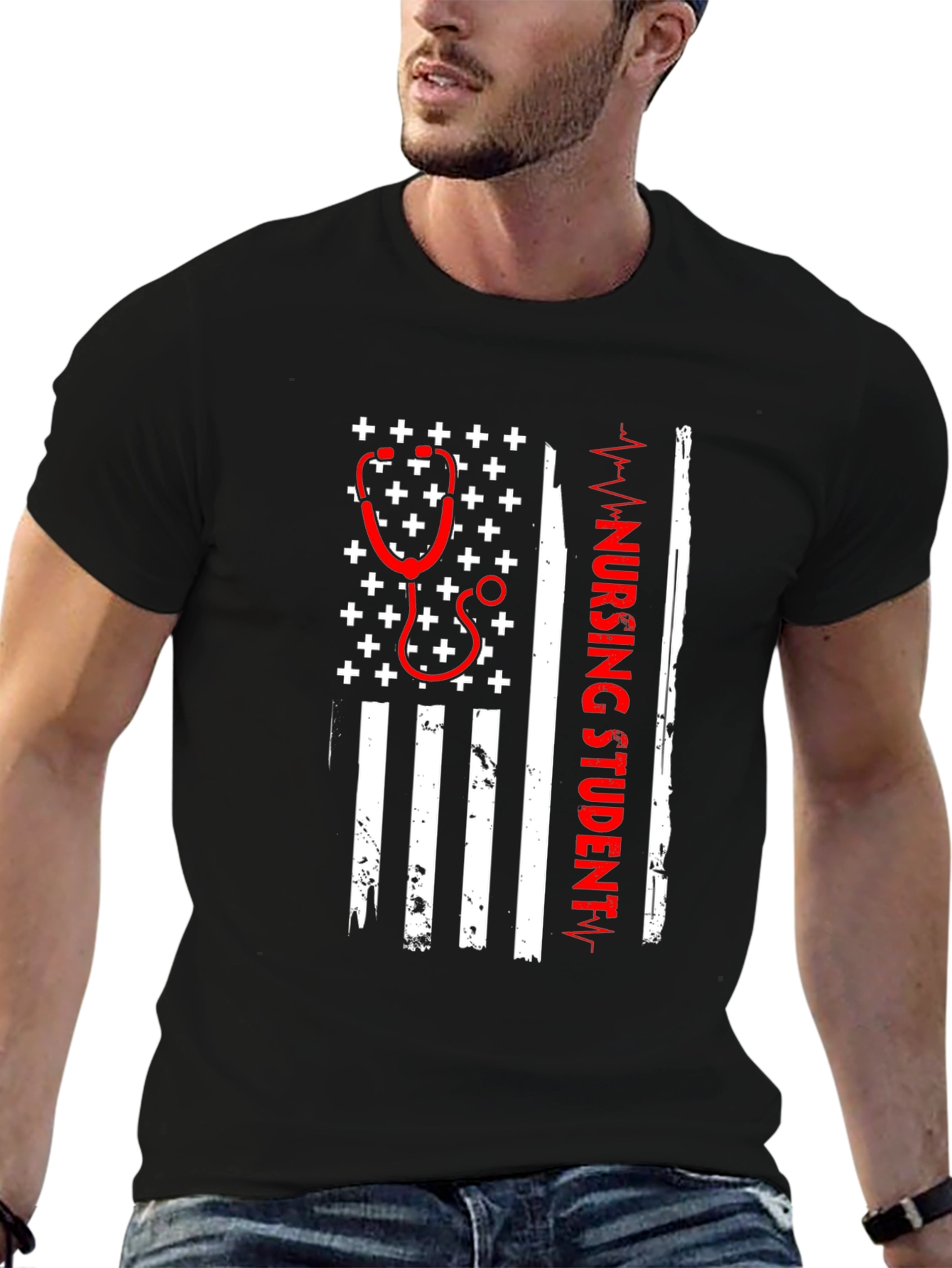 Nursing Student American Flag T-Shirt