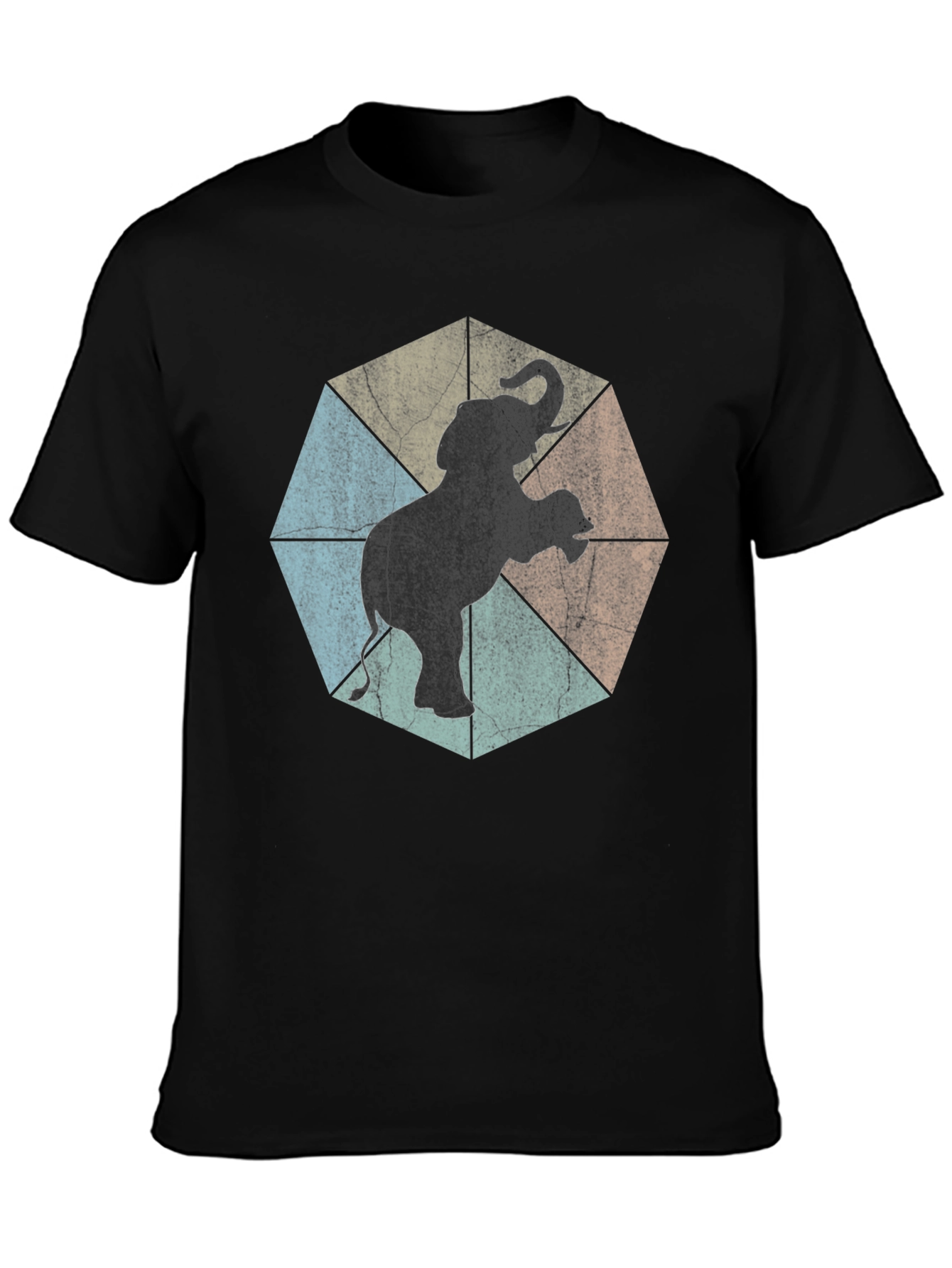 Retro Elephant Graphic Tee - Cool Animal Print Shirt
