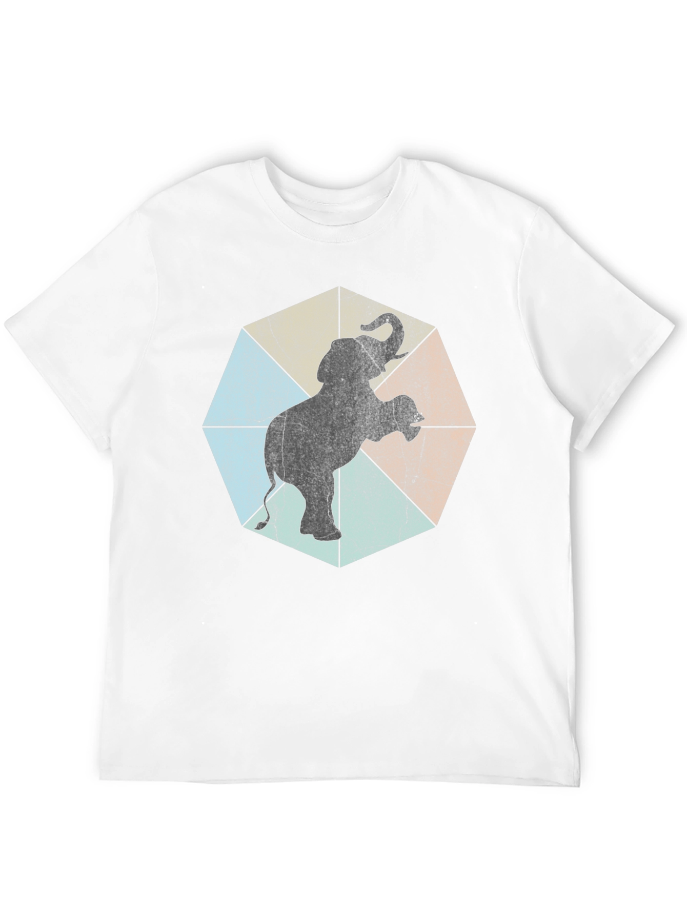 Retro Elephant Graphic Tee - Cool Animal Print Shirt