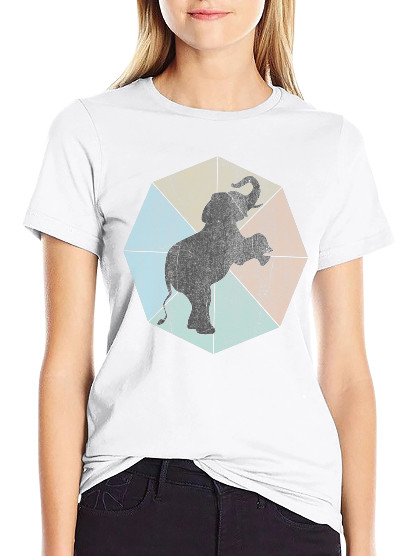 Retro Elephant Graphic Tee - Cool Animal Print Shirt