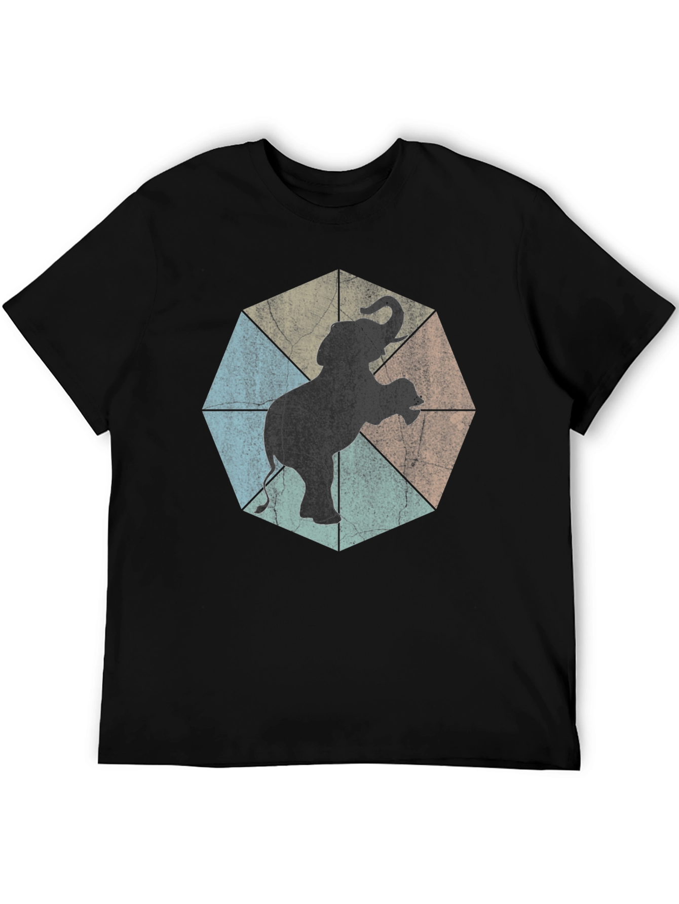Retro Elephant Graphic Tee - Cool Animal Print Shirt