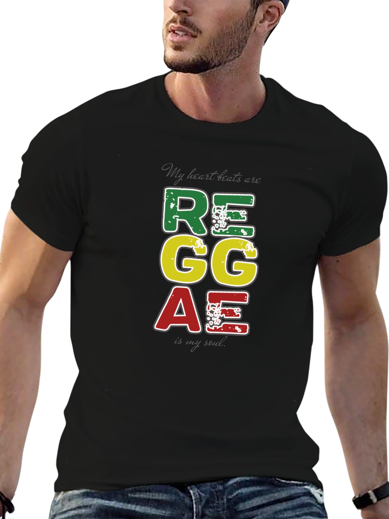 Reggae Vibes Tee: My Heart Beats Reggae T-Shirt