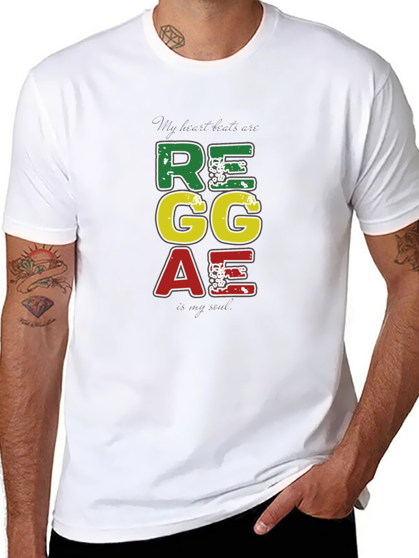 Reggae Vibes Tee: My Heart Beats Reggae T-Shirt