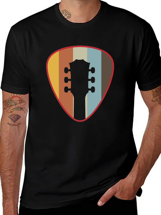 Retro Guitar Pick T-Shirt - Vintage Music Tee