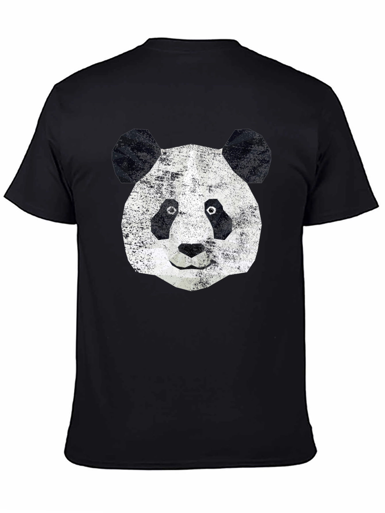 Geometric Panda Graphic Tee - Modern Black T-Shirt