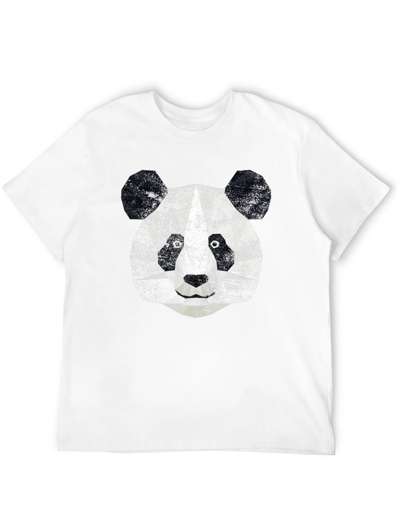 Geometric Panda Graphic Tee - Modern Black T-Shirt