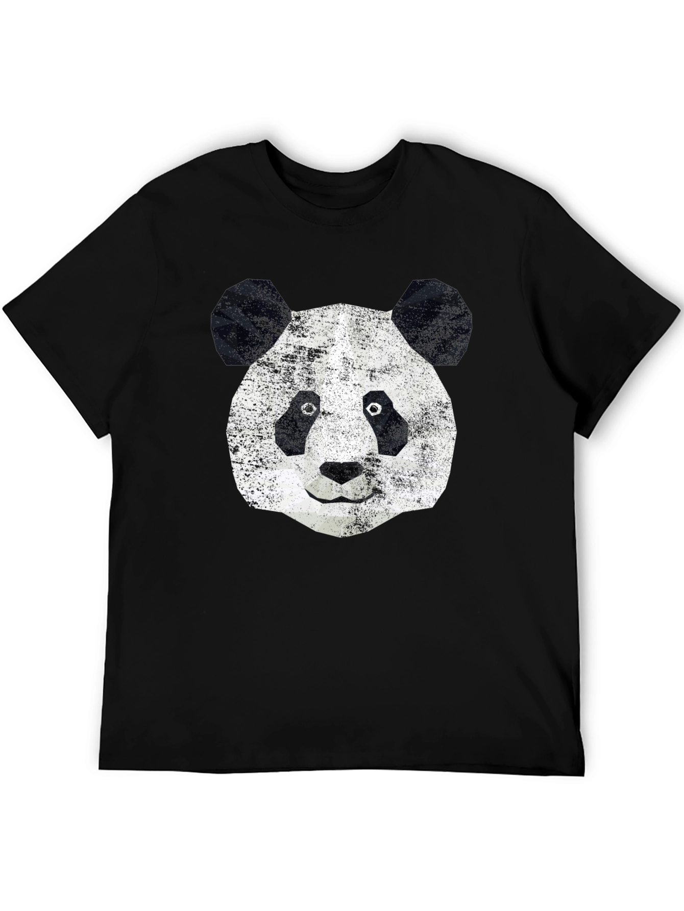 Geometric Panda Graphic Tee - Modern Black T-Shirt