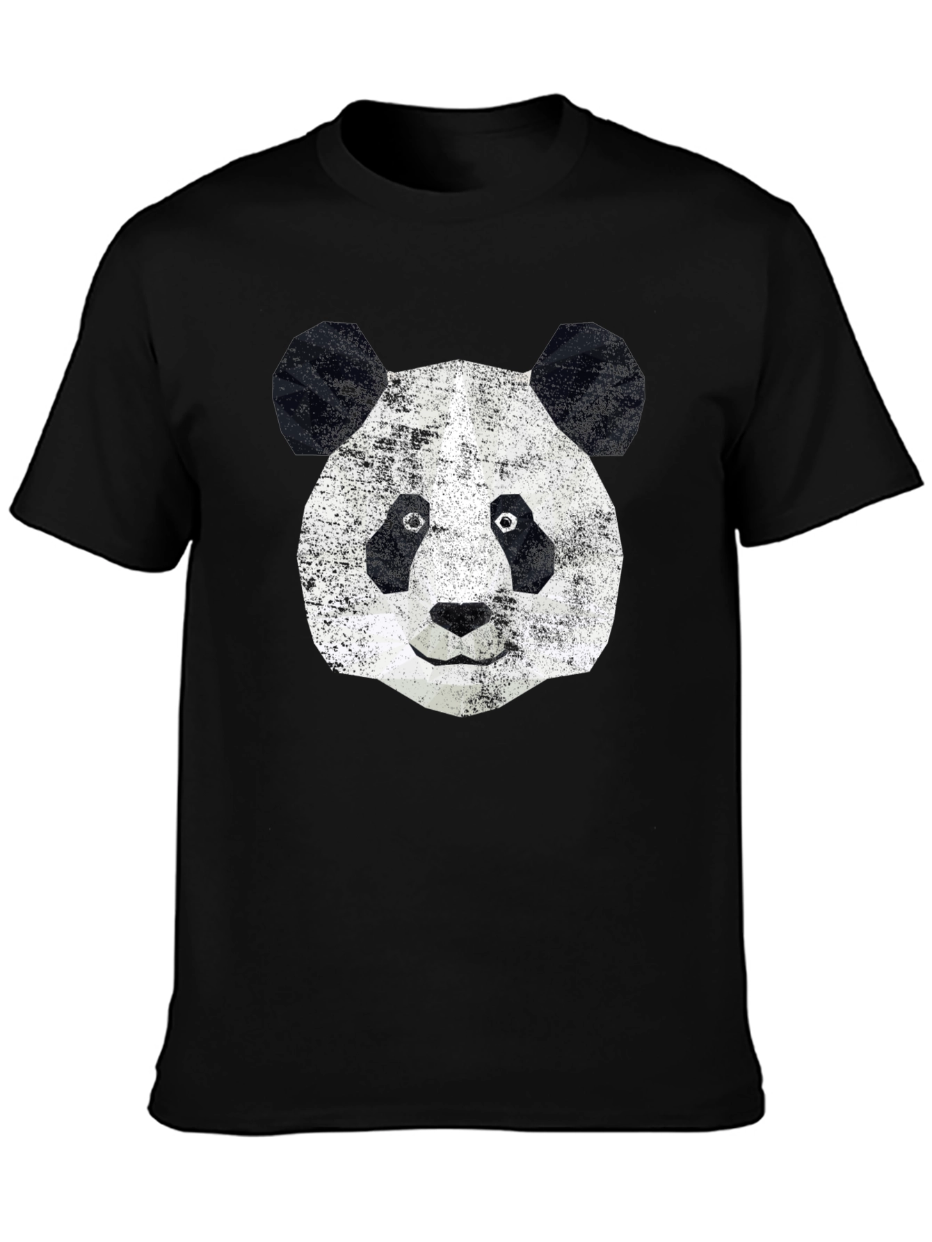 Geometric Panda Graphic Tee - Modern Black T-Shirt
